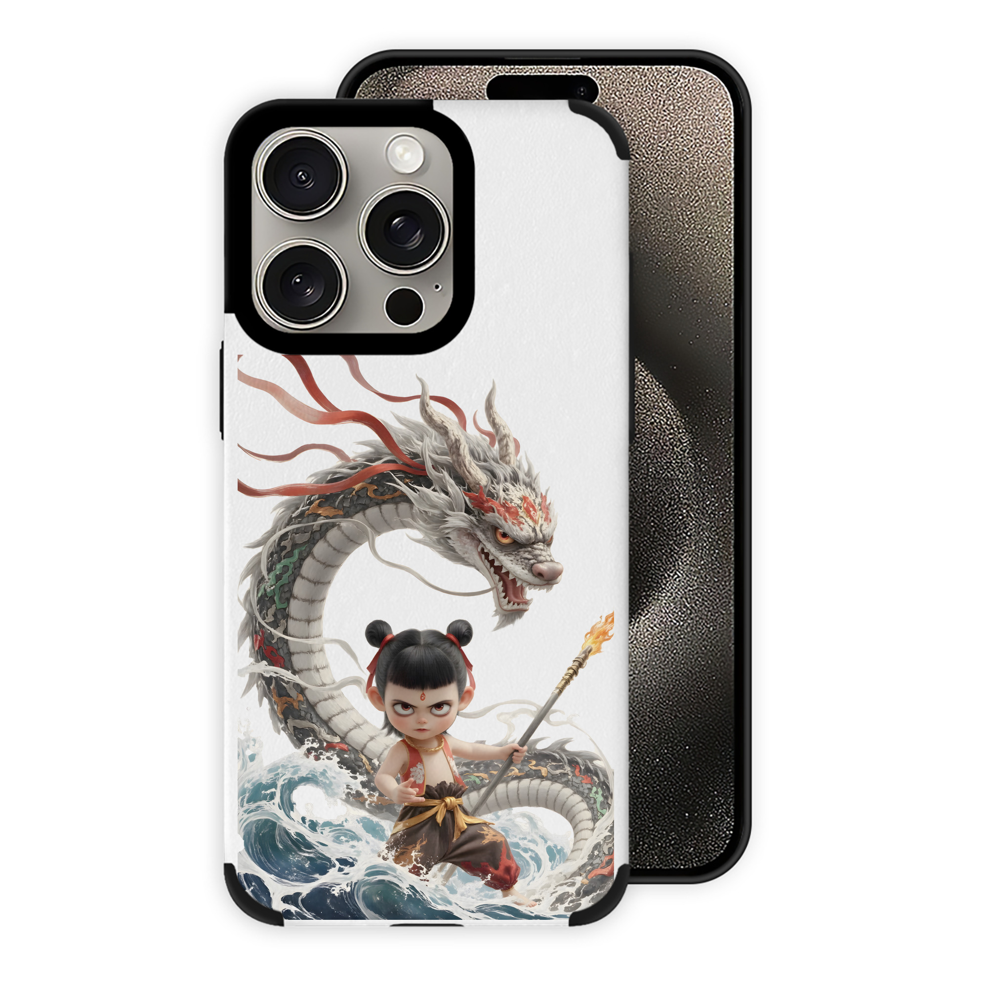 （画像用） Ne Zha 2 ナタ 魔童の大暴れ 【iPhone15ProMax対応】 PUレザー スマホケース 耐衝撃＆黄変防止