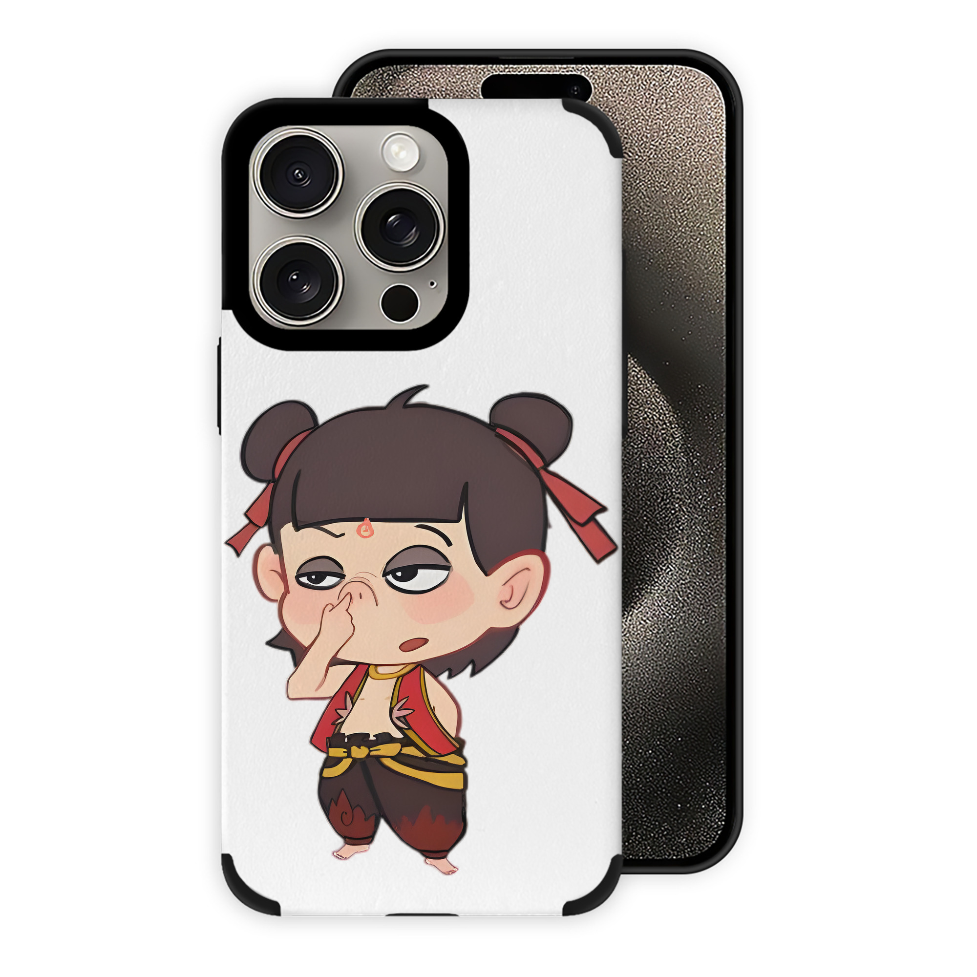 （画像用） Ne Zha 2 ナタ 魔童の大暴れ 【iPhone15ProMax対応】 PUレザー スマホケース 耐衝撃＆黄変防止