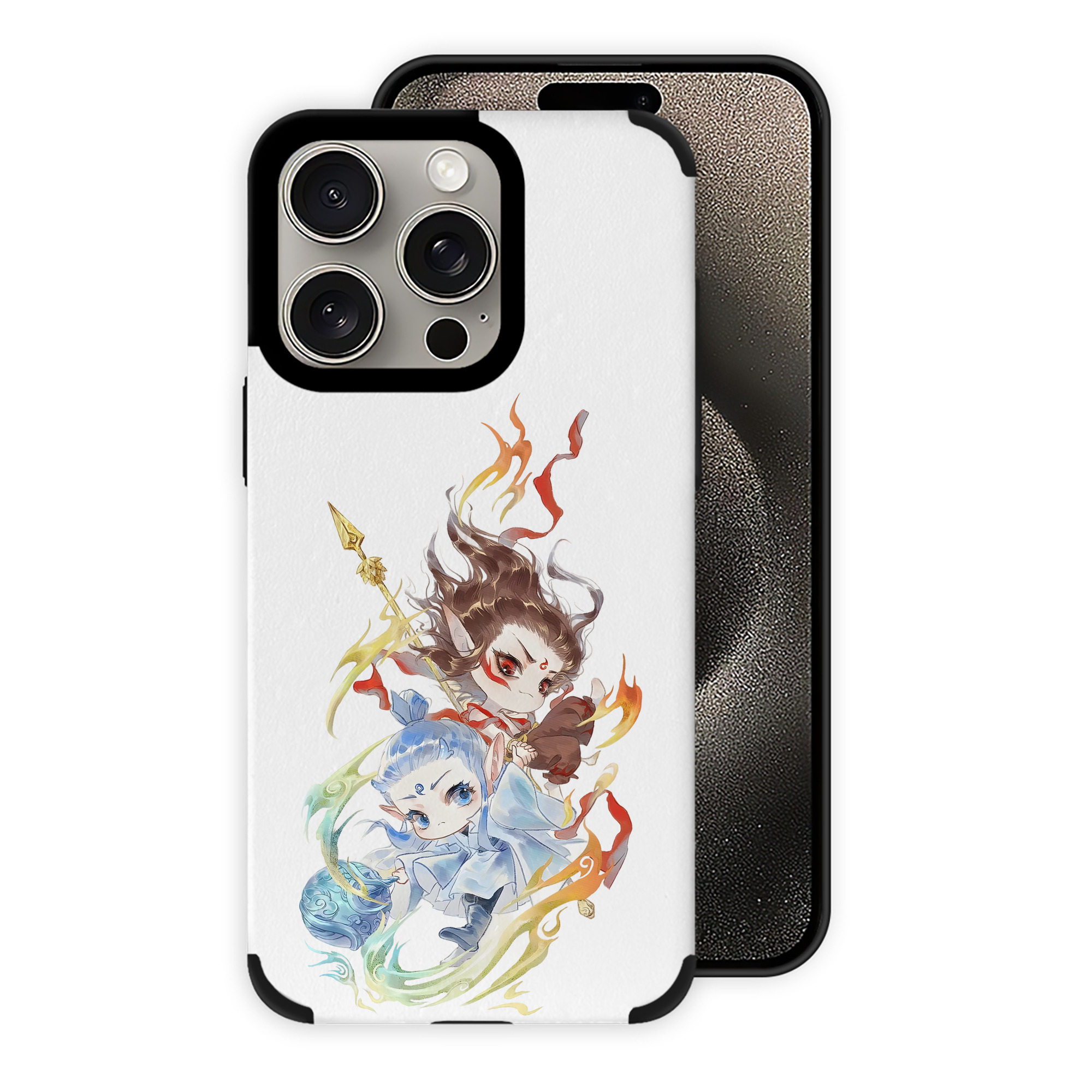 （画像用） Ne Zha 2 ナタ 魔童の大暴れ 【iPhone15ProMax対応】 PUレザー スマホケース 耐衝撃＆黄変防止