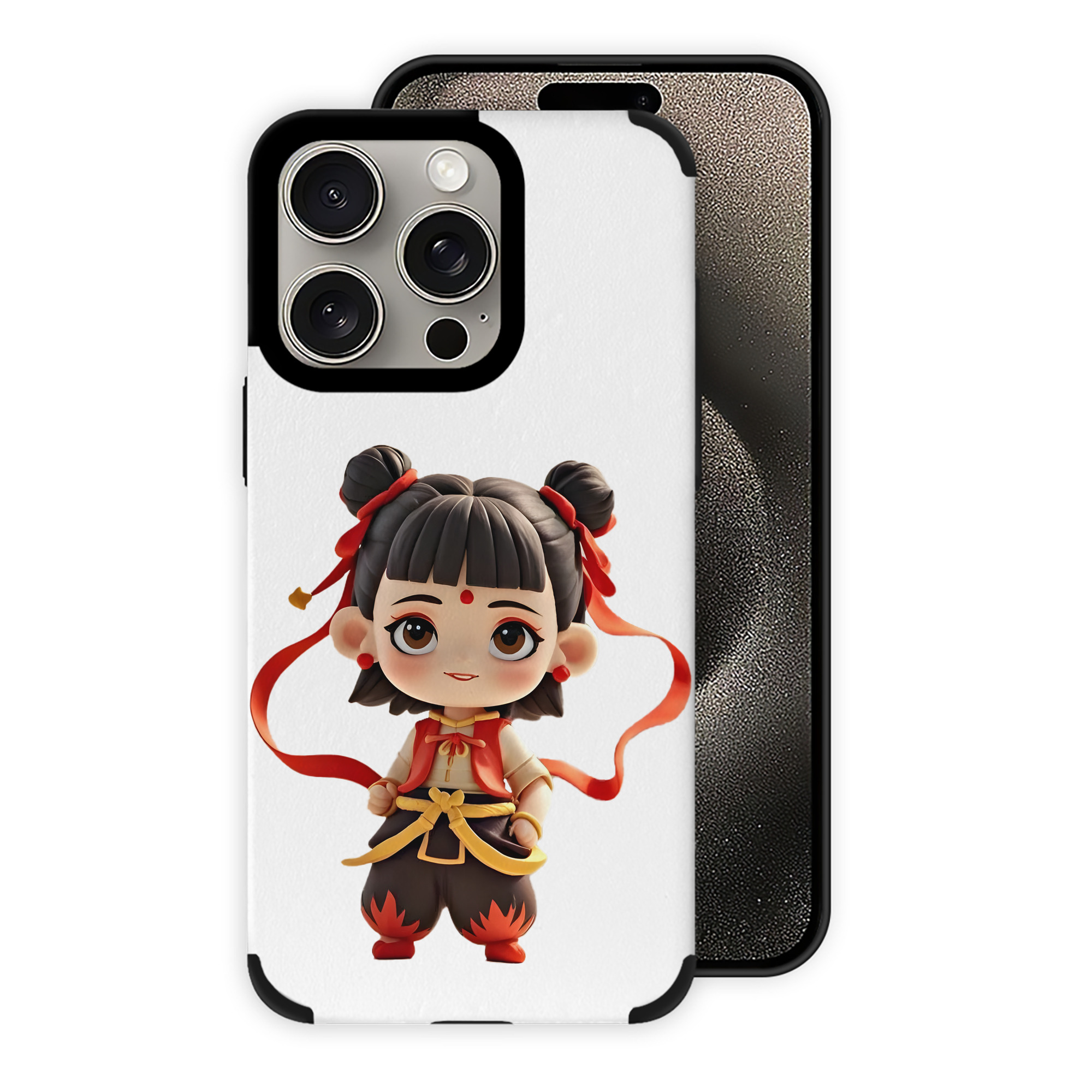 （画像用） Ne Zha 2 ナタ 魔童の大暴れ 【iPhone15ProMax対応】 PUレザー スマホケース 耐衝撃＆黄変防止