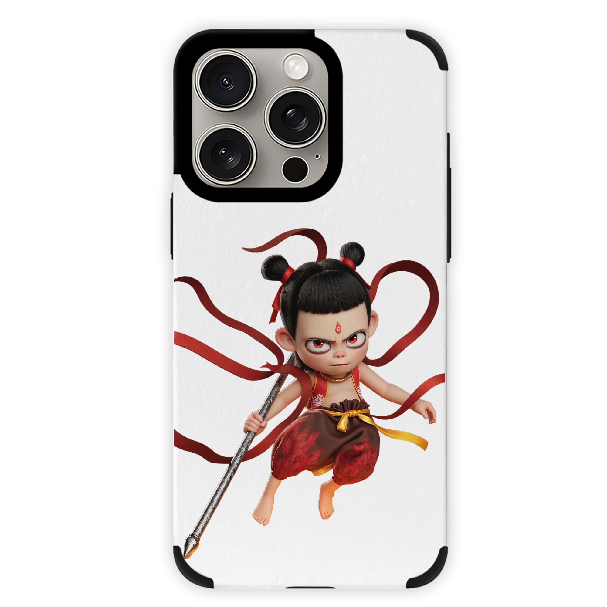 （画像用） Ne Zha 2 ナタ 魔童の大暴れ 【iPhone15ProMax対応】 PUレザー スマホケース 耐衝撃＆黄変防止