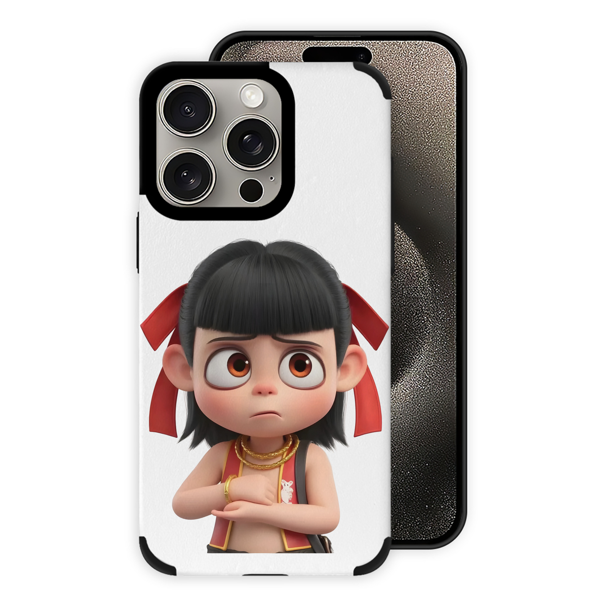 （画像用） Ne Zha 2 ナタ 魔童の大暴れ 【iPhone15ProMax対応】 PUレザー スマホケース 耐衝撃＆黄変防止