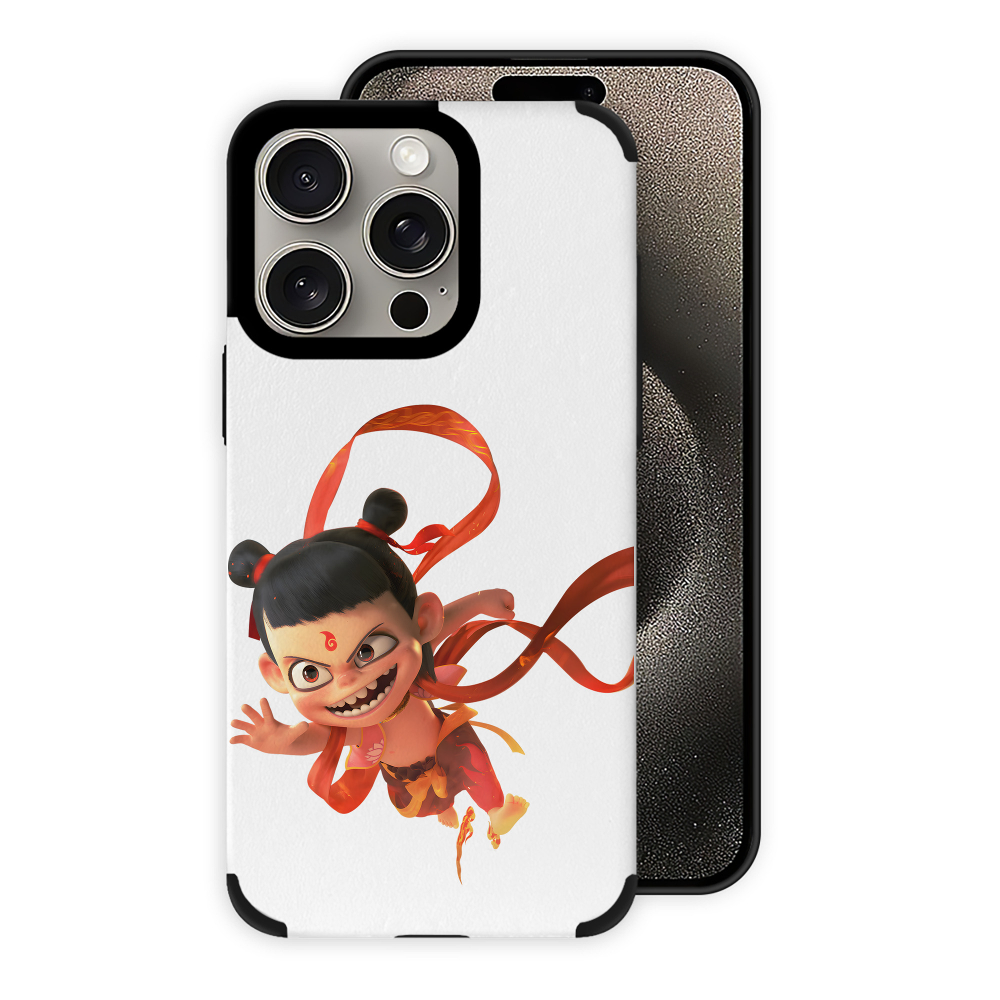 （画像用） Ne Zha 2 ナタ 魔童の大暴れ 【iPhone15ProMax対応】 PUレザー スマホケース 耐衝撃＆黄変防止
