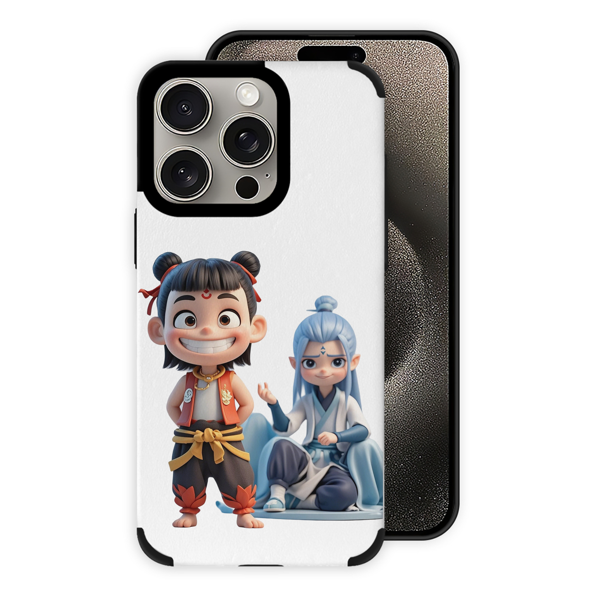 （画像用） Ne Zha 2 ナタ 魔童の大暴れ 【iPhone15ProMax対応】 PUレザー スマホケース 耐衝撃＆黄変防止
