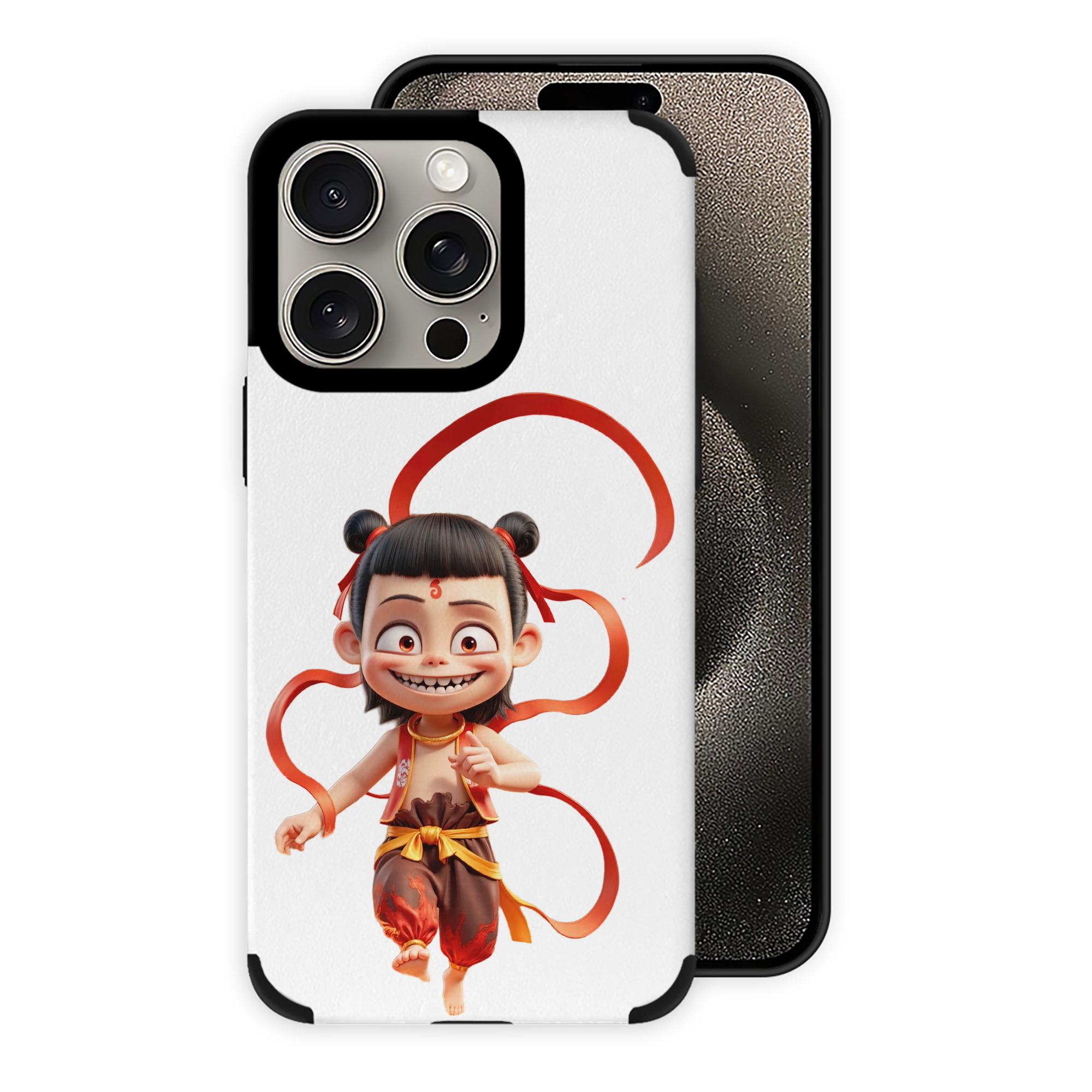 （画像用） Ne Zha 2 ナタ 魔童の大暴れ 【iPhone15ProMax対応】 PUレザー スマホケース 耐衝撃＆黄変防止