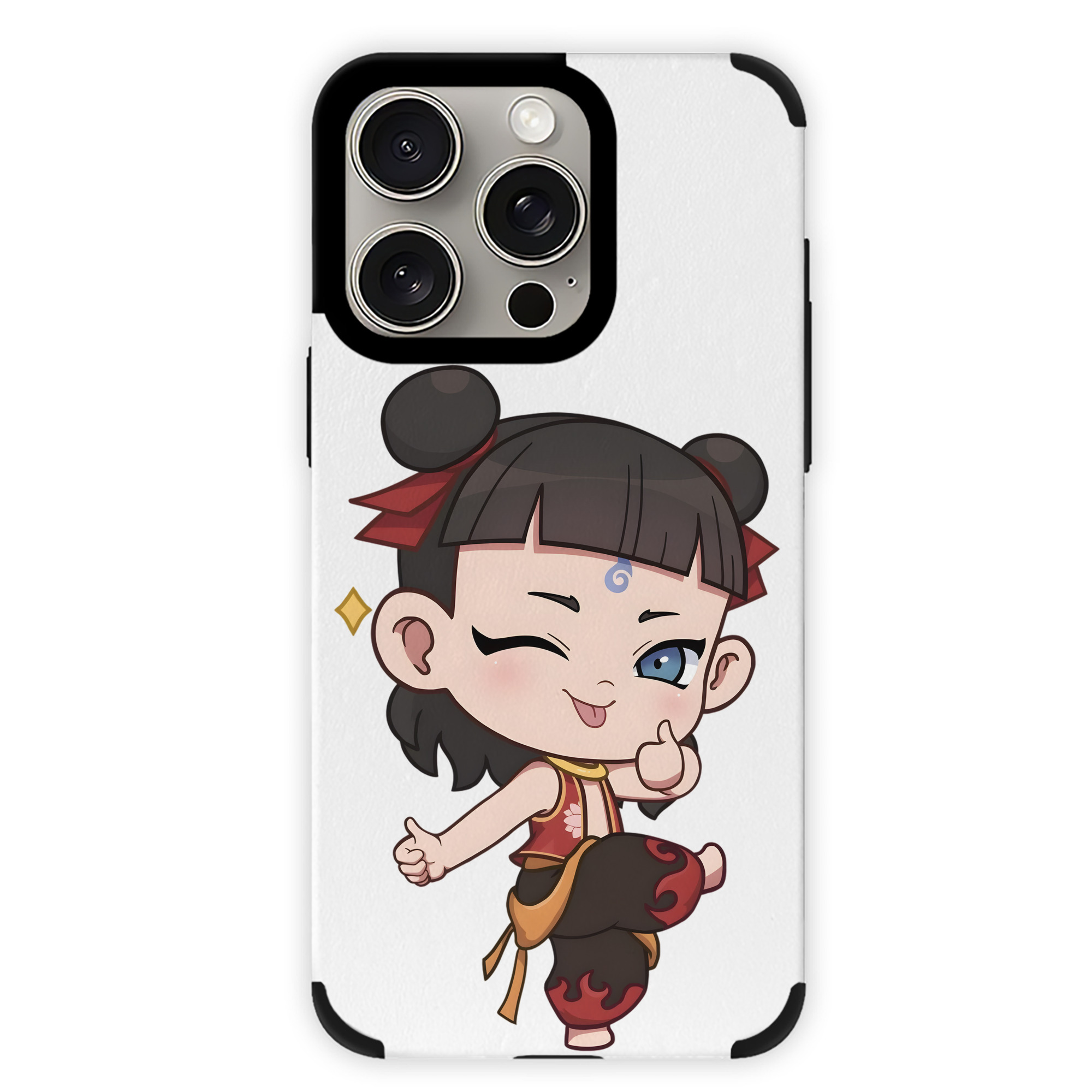 （画像用） Ne Zha 2 ナタ 魔童の大暴れ 【iPhone15ProMax対応】 PUレザー スマホケース 耐衝撃＆黄変防止