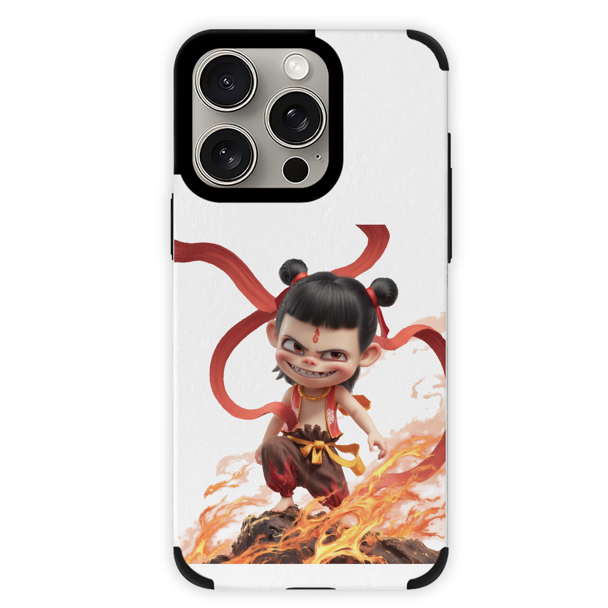 （画像用） Ne Zha 2 ナタ 魔童の大暴れ 【iPhone15ProMax対応】 PUレザー スマホケース 耐衝撃＆黄変防止