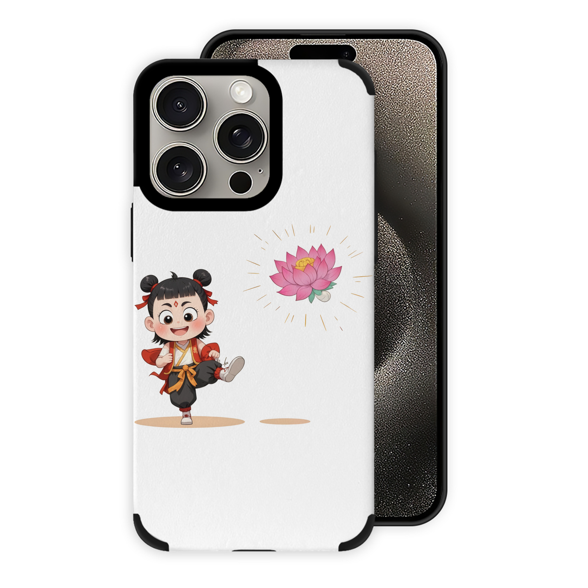（画像用） Ne Zha 2 ナタ 魔童の大暴れ 【iPhone15ProMax対応】 PUレザー スマホケース 耐衝撃＆黄変防止