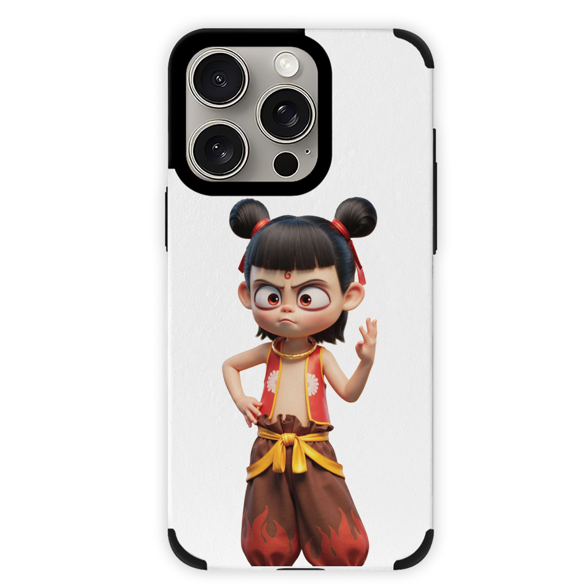 （画像用） Ne Zha 2 ナタ 魔童の大暴れ 【iPhone15ProMax対応】 PUレザー スマホケース 耐衝撃＆黄変防止