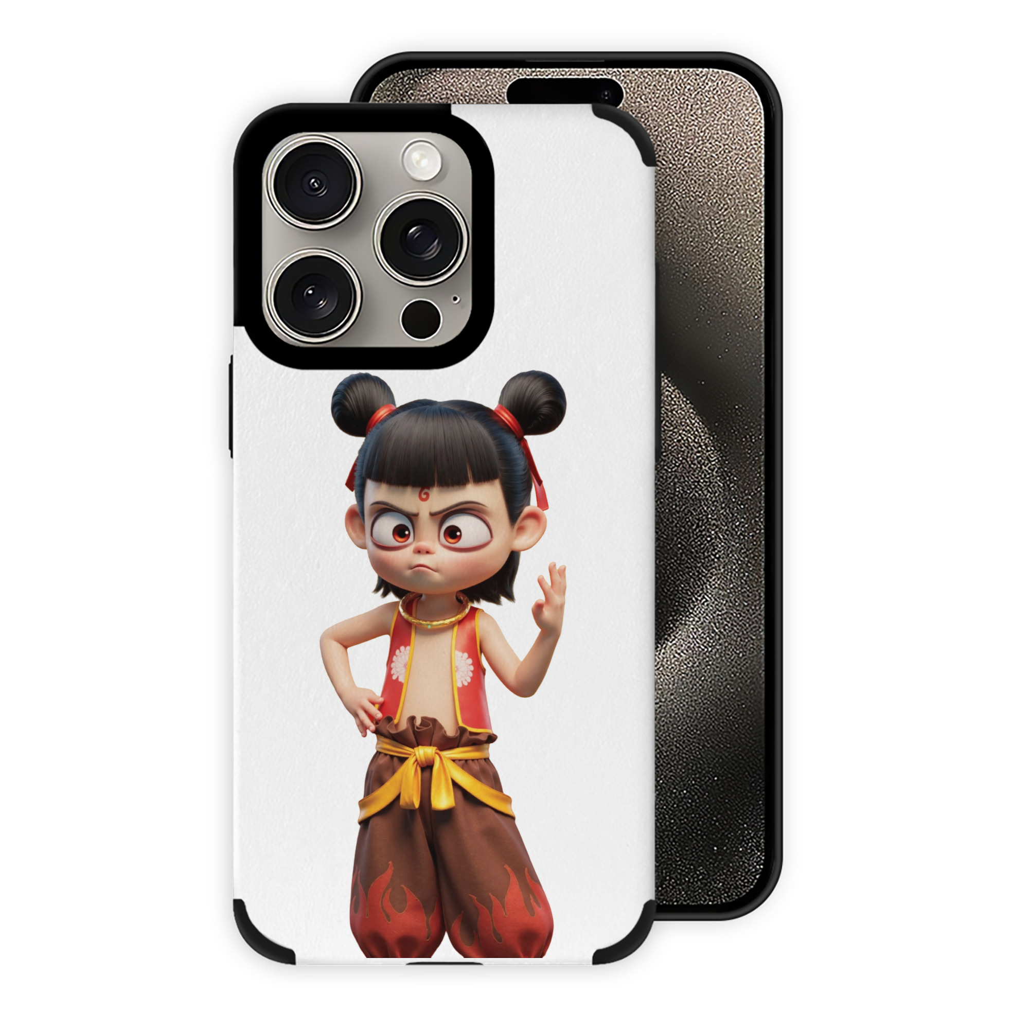 （画像用） Ne Zha 2 ナタ 魔童の大暴れ 【iPhone15ProMax対応】 PUレザー スマホケース 耐衝撃＆黄変防止