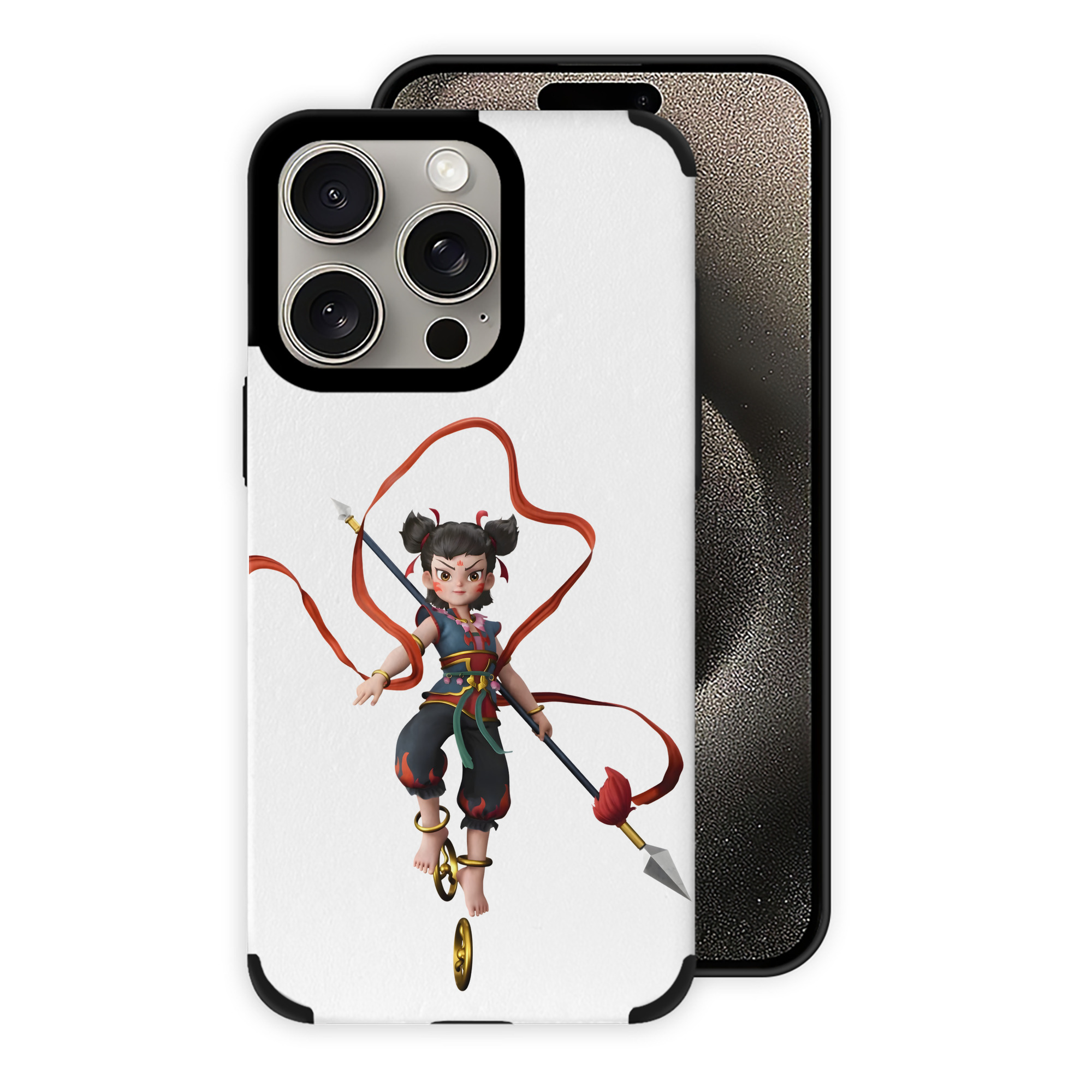 （画像用） Ne Zha 2 ナタ 魔童の大暴れ 【iPhone15ProMax対応】 PUレザー スマホケース 耐衝撃＆黄変防止