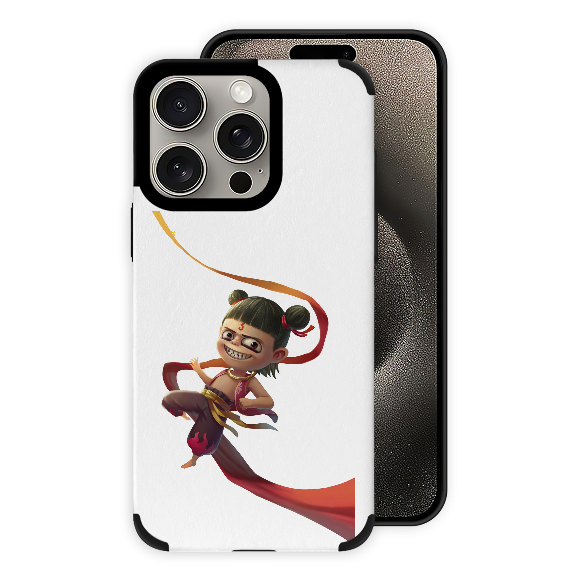 （画像用） Ne Zha 2 ナタ 魔童の大暴れ 【iPhone15ProMax対応】 PUレザー スマホケース 耐衝撃＆黄変防止