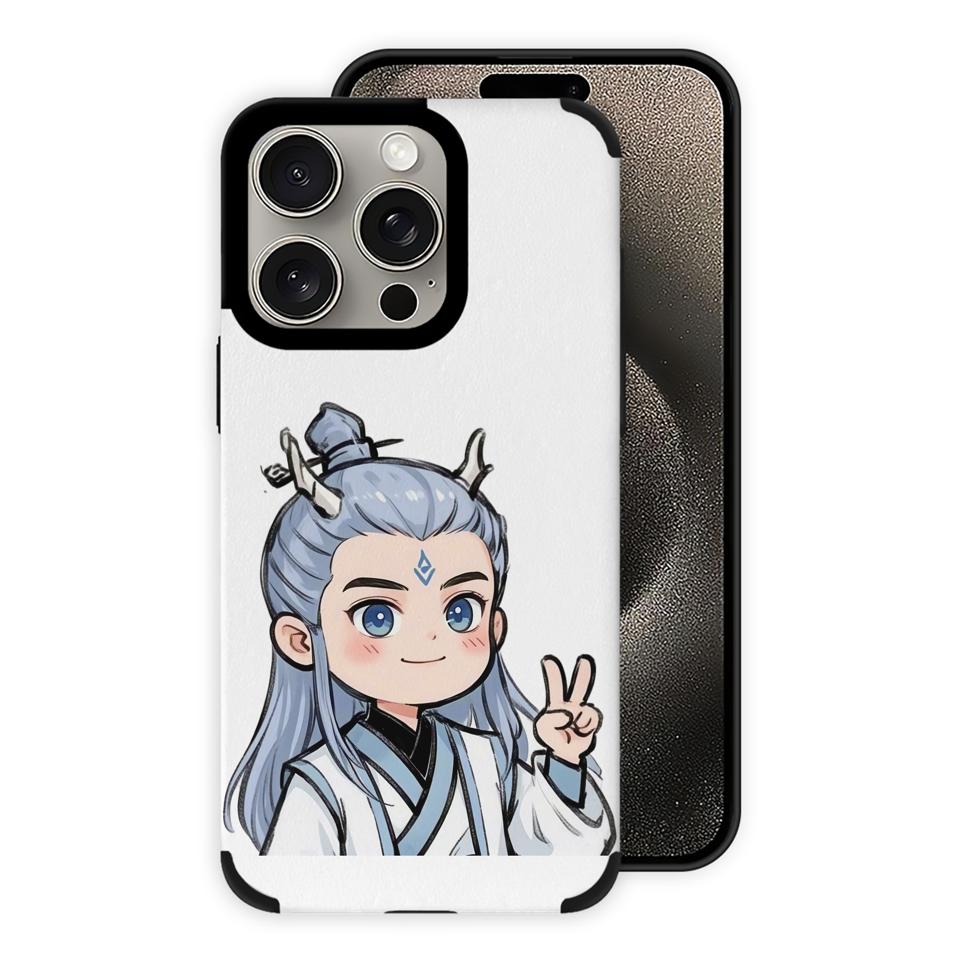 （画像用） Ne Zha 2 ナタ 魔童の大暴れ 【iPhone15ProMax対応】 PUレザー スマホケース 耐衝撃＆黄変防止