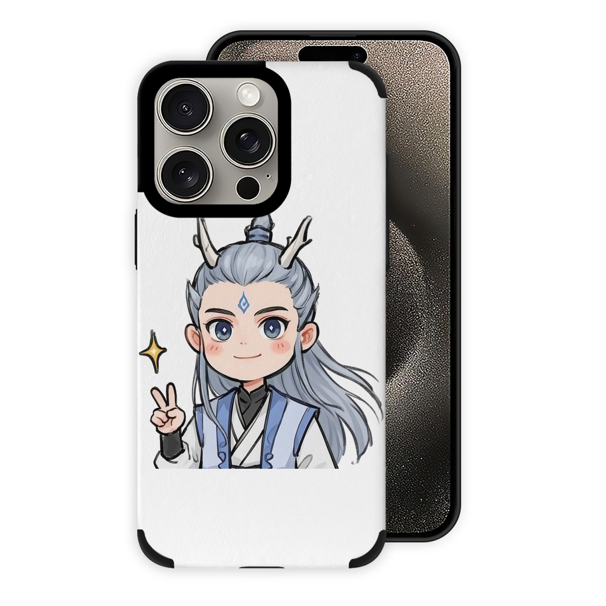 （画像用） Ne Zha 2 ナタ 魔童の大暴れ 【iPhone15ProMax対応】 PUレザー スマホケース 耐衝撃＆黄変防止