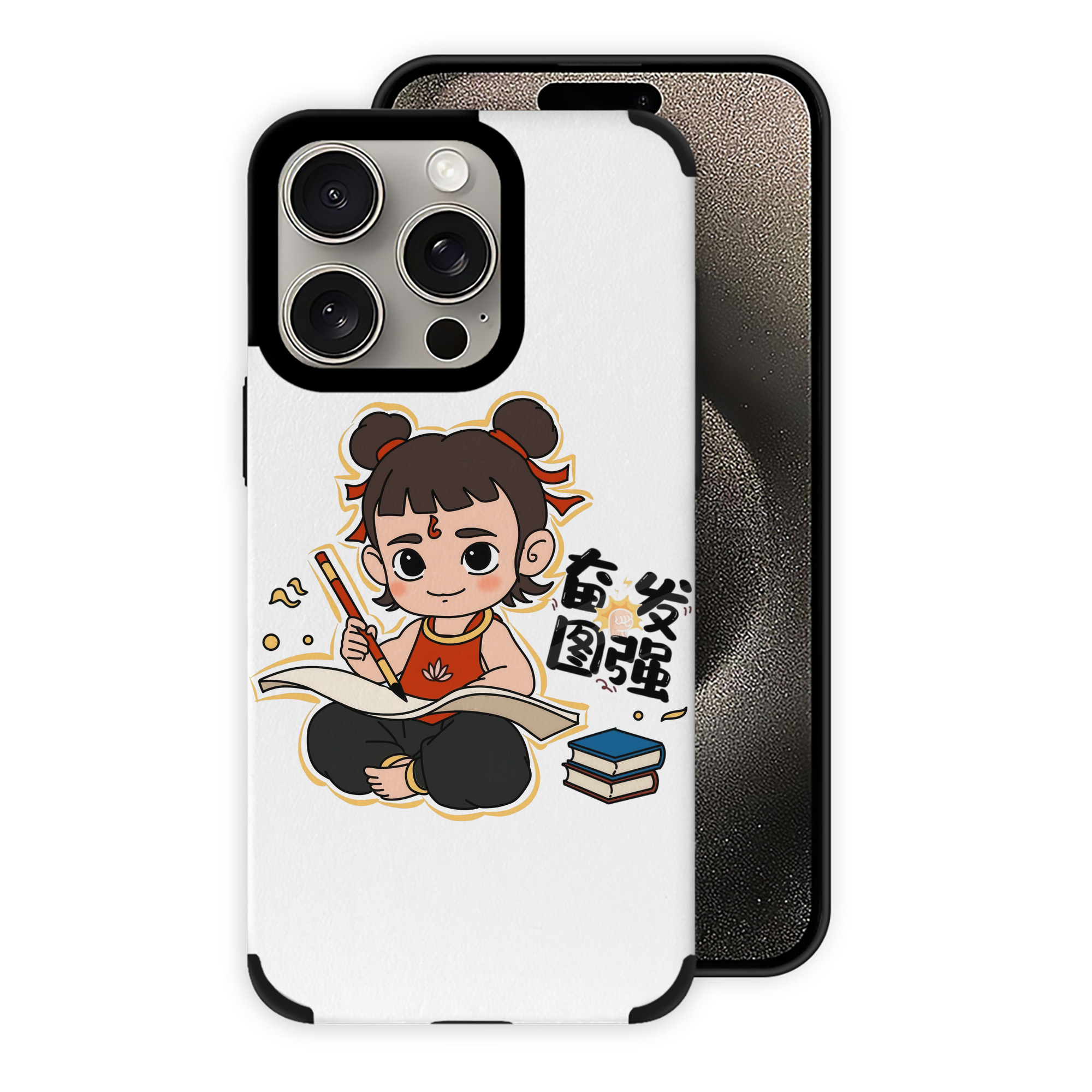 （画像用） Ne Zha 2 ナタ 魔童の大暴れ 【iPhone15ProMax対応】 PUレザー スマホケース 耐衝撃＆黄変防止