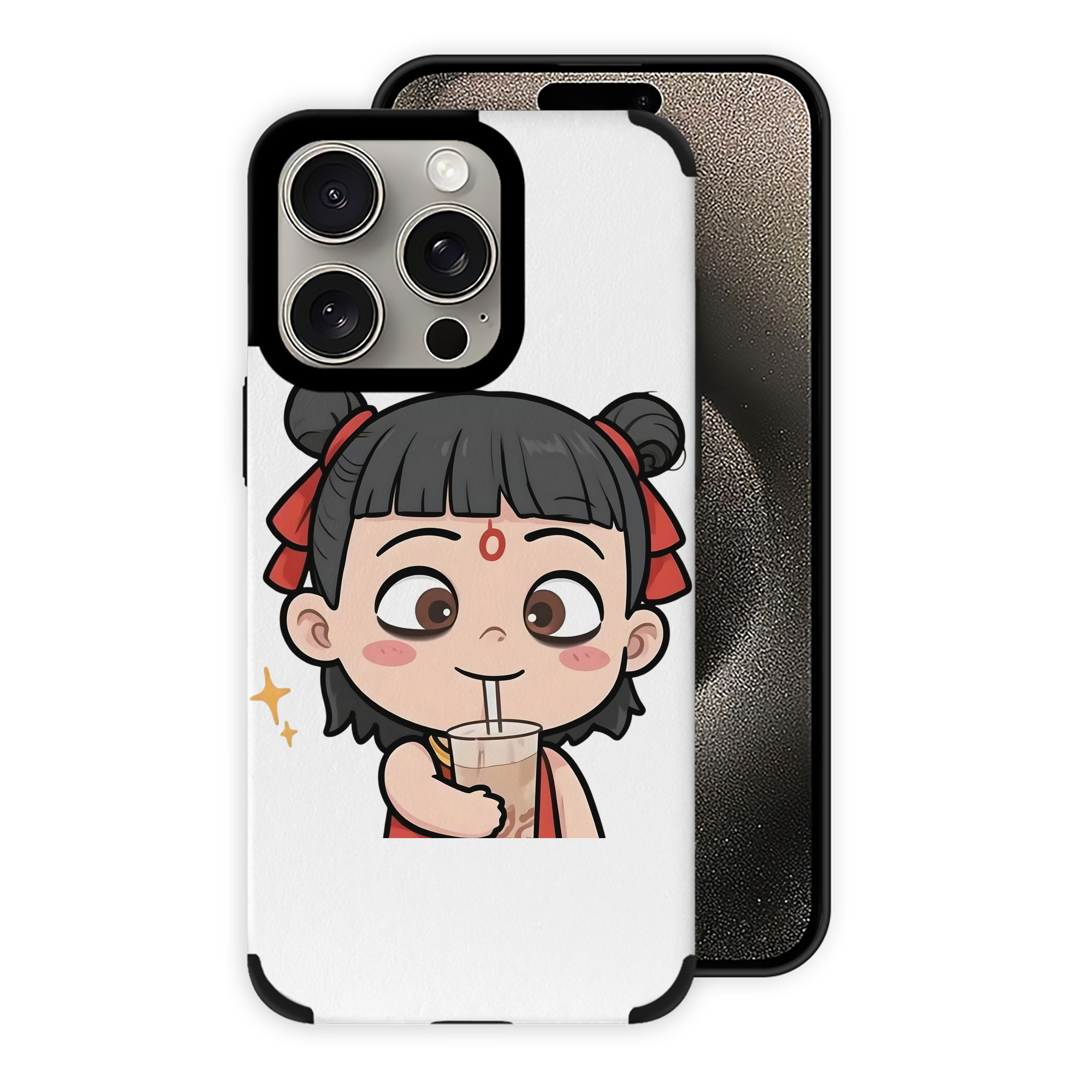 （画像用） Ne Zha 2 ナタ 魔童の大暴れ 【iPhone15ProMax対応】 PUレザー スマホケース 耐衝撃＆黄変防止