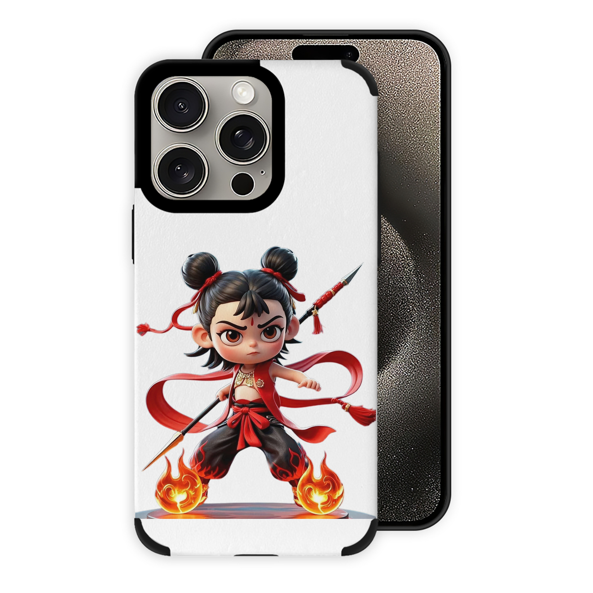 （画像用） Ne Zha 2 ナタ 魔童の大暴れ 【iPhone15ProMax対応】 PUレザー スマホケース 耐衝撃＆黄変防止