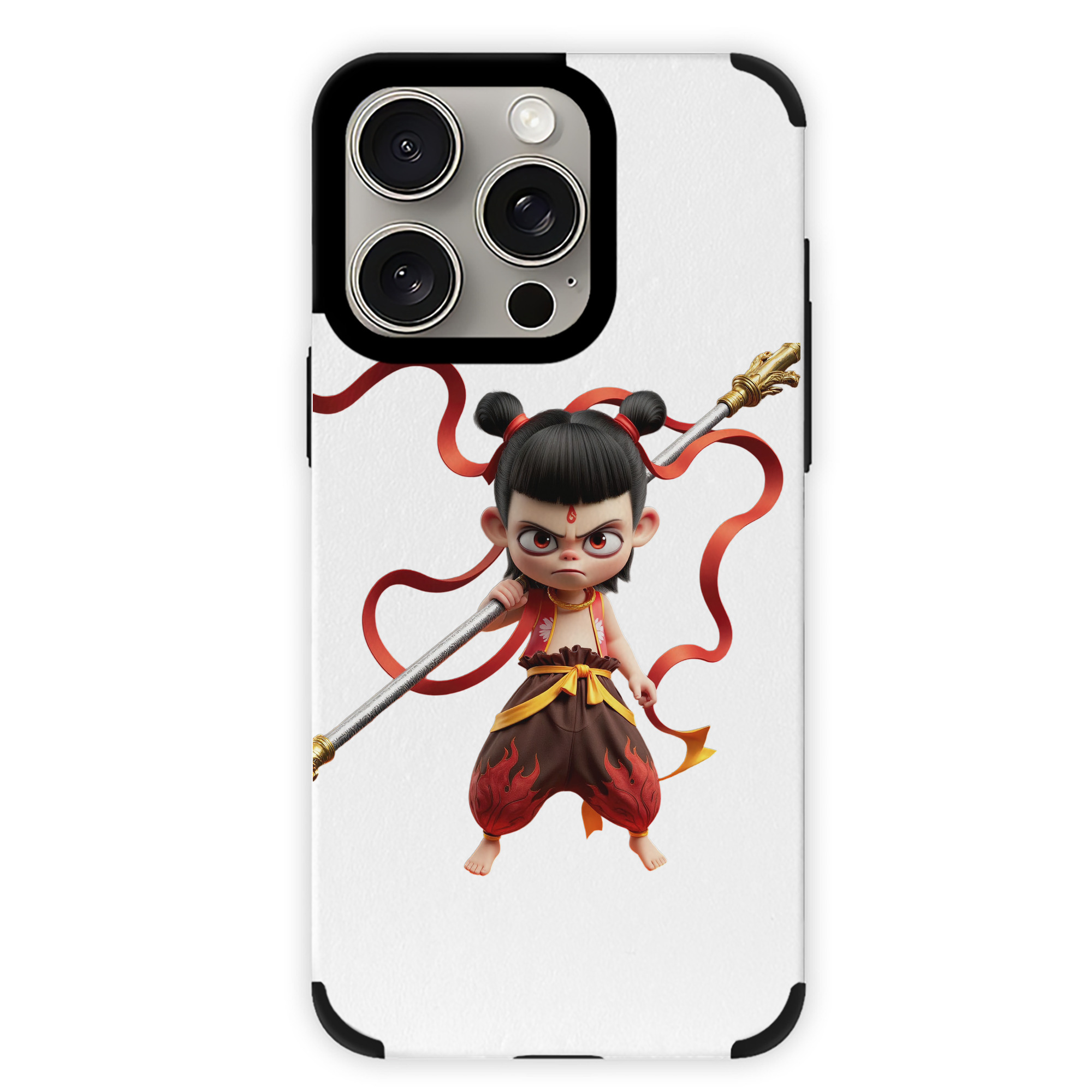 （画像用） Ne Zha 2 ナタ 魔童の大暴れ 【iPhone15ProMax対応】 PUレザー スマホケース 耐衝撃＆黄変防止