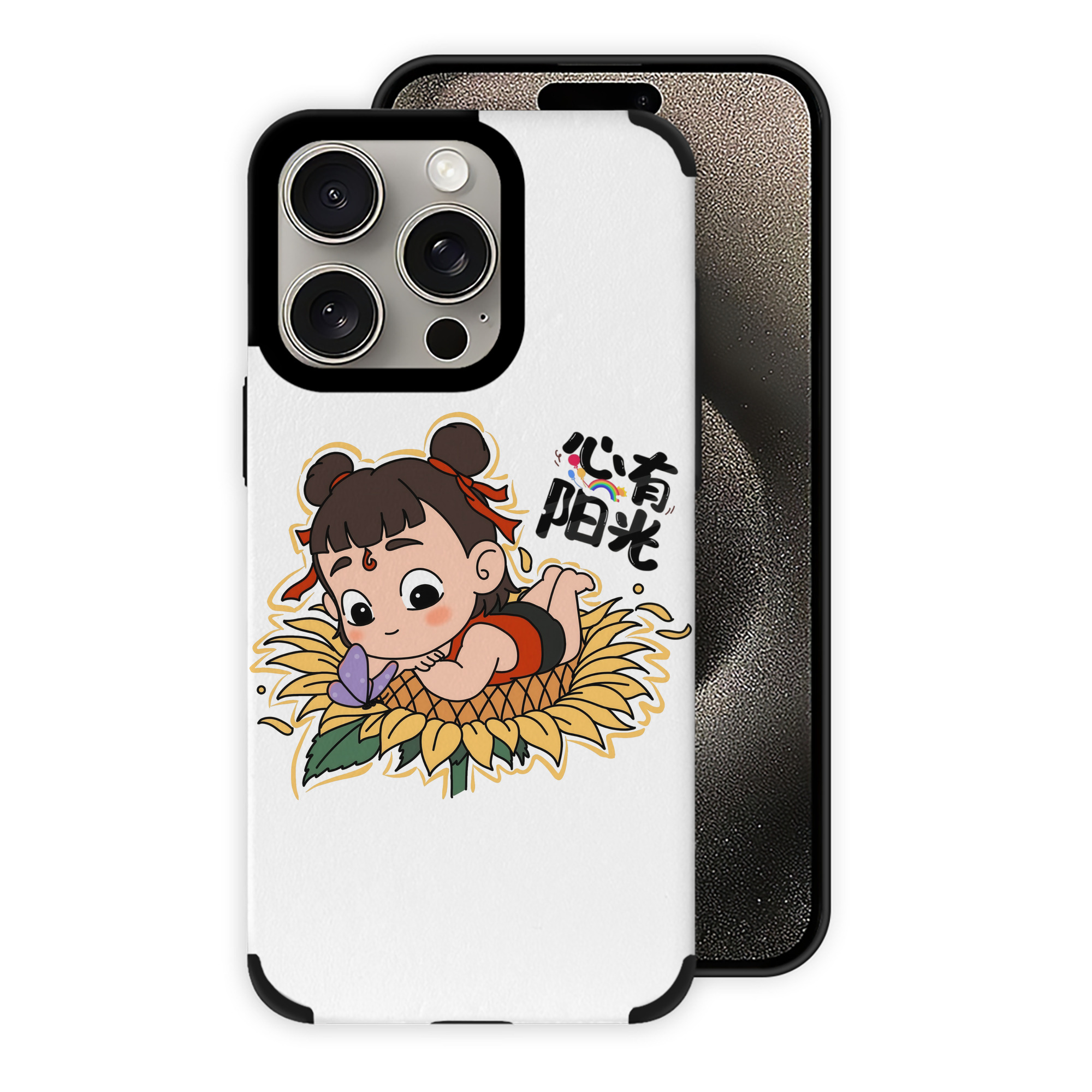 （画像用） Ne Zha 2 ナタ 魔童の大暴れ 【iPhone15ProMax対応】 PUレザー スマホケース 耐衝撃＆黄変防止