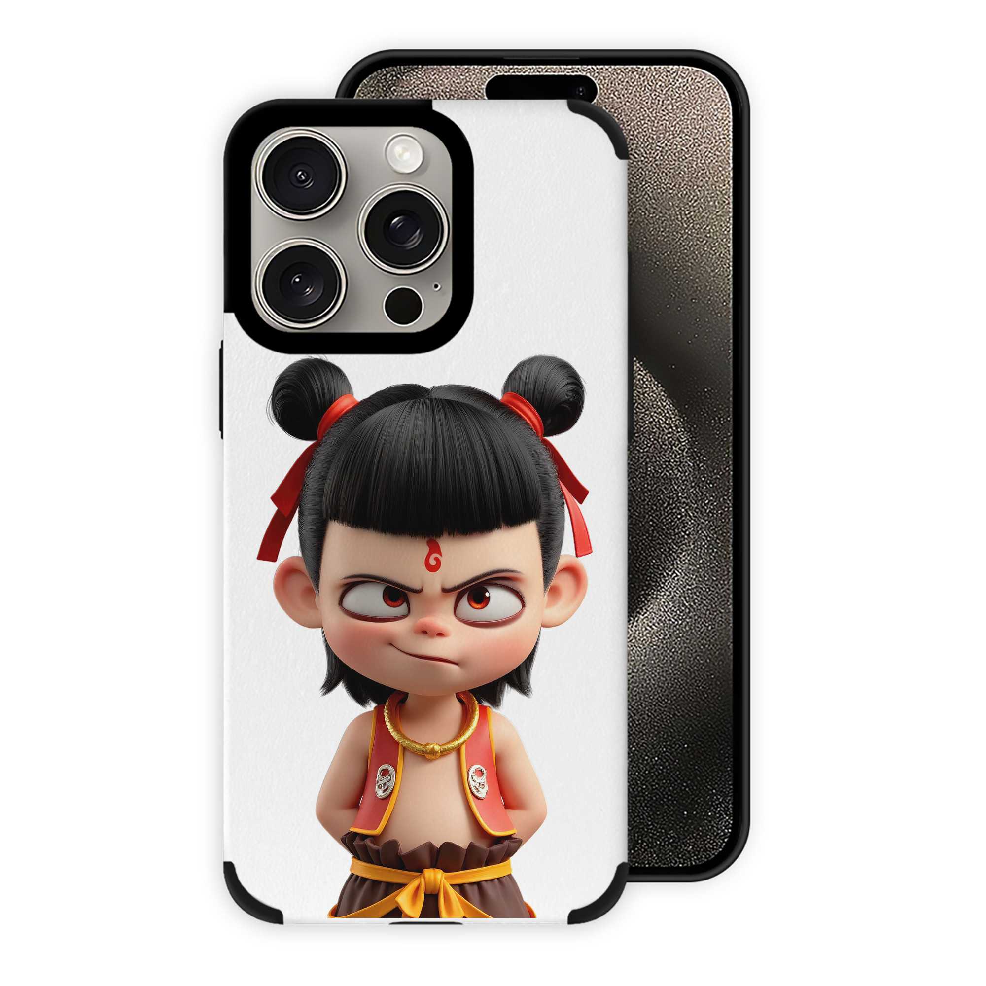 （画像用） Ne Zha 2 ナタ 魔童の大暴れ 【iPhone15ProMax対応】 PUレザー スマホケース 耐衝撃＆黄変防止