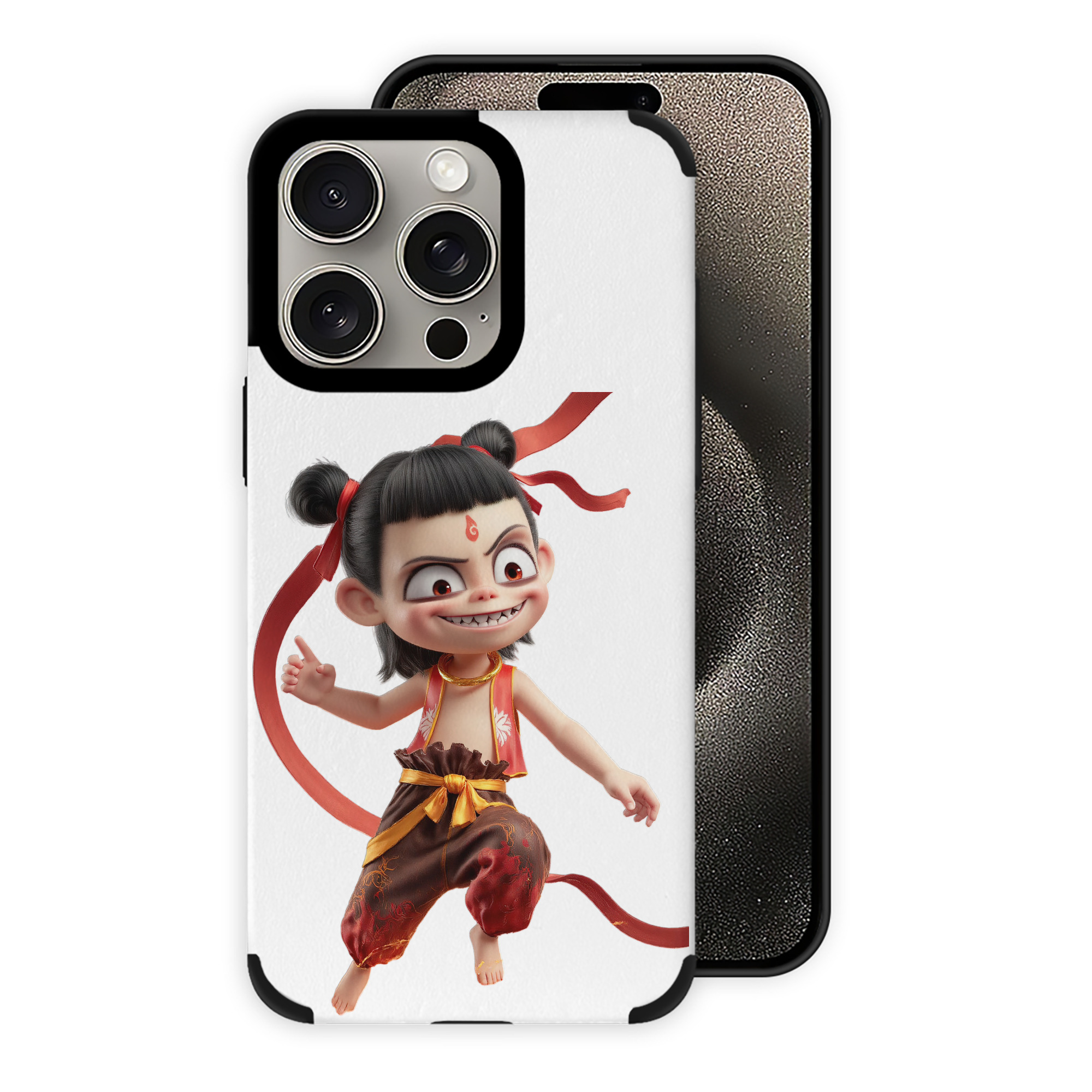 （画像用） Ne Zha 2 ナタ 魔童の大暴れ 【iPhone15ProMax対応】 PUレザー スマホケース 耐衝撃＆黄変防止