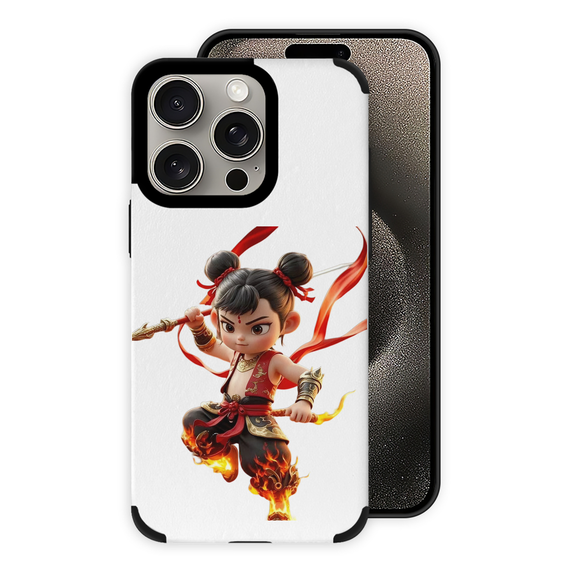 （画像用） Ne Zha 2 ナタ 魔童の大暴れ 【iPhone15ProMax対応】 PUレザー スマホケース 耐衝撃＆黄変防止