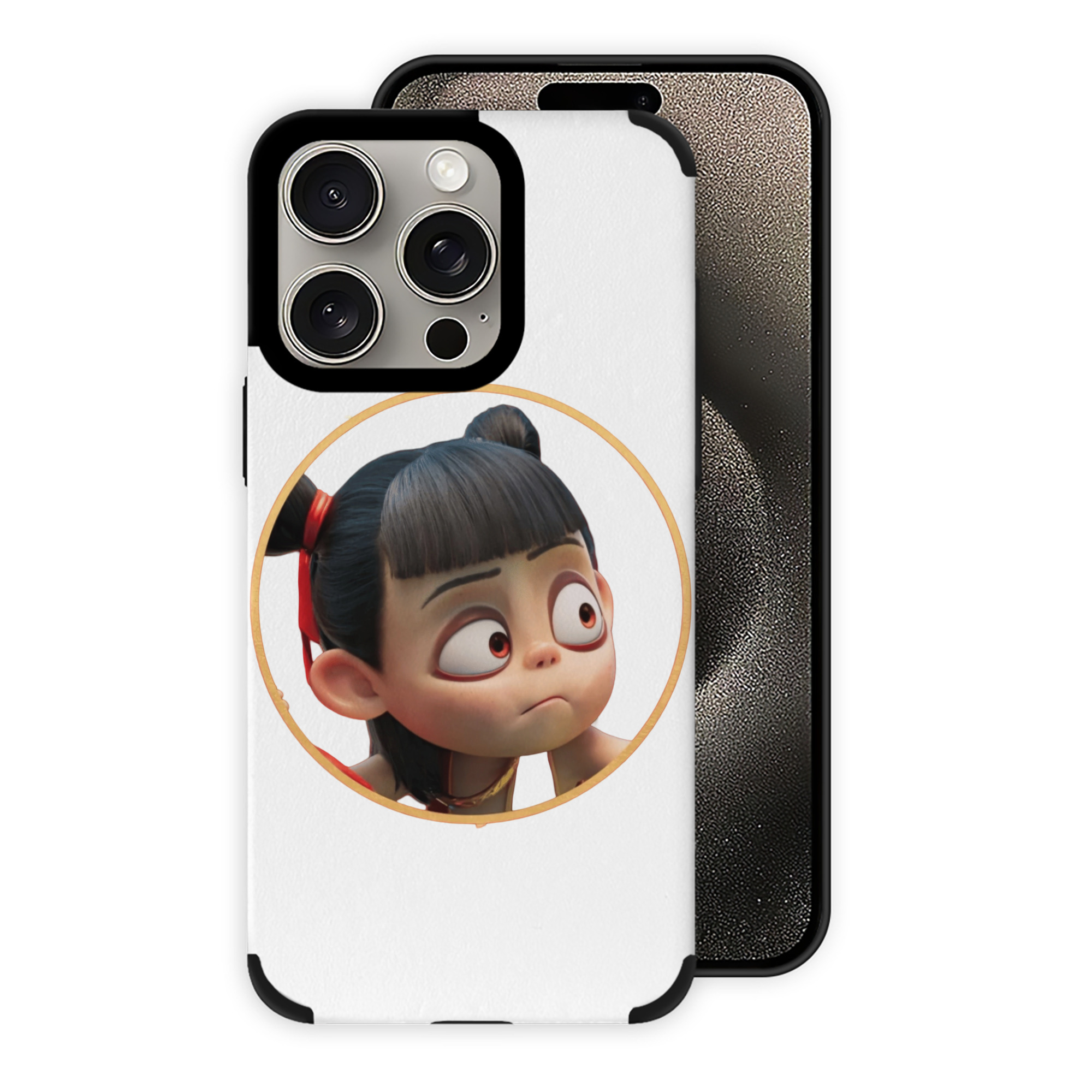 （画像用） Ne Zha 2 ナタ 魔童の大暴れ 【iPhone15ProMax対応】 PUレザー スマホケース 耐衝撃＆黄変防止