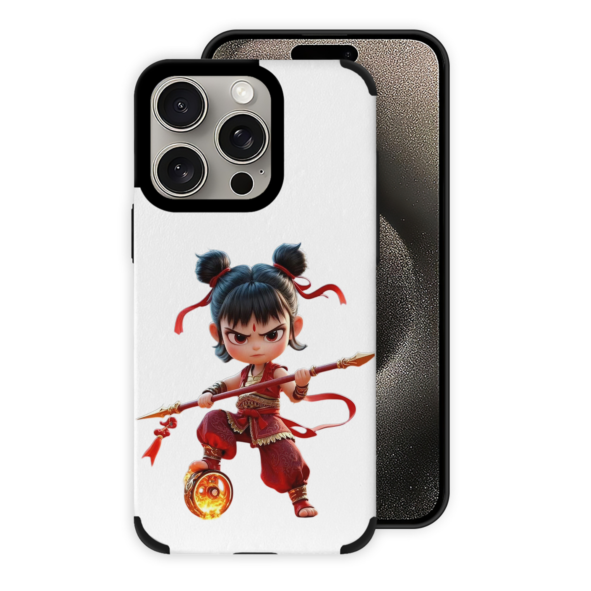 （画像用） Ne Zha 2 ナタ 魔童の大暴れ 【iPhone15ProMax対応】 PUレザー スマホケース 耐衝撃＆黄変防止