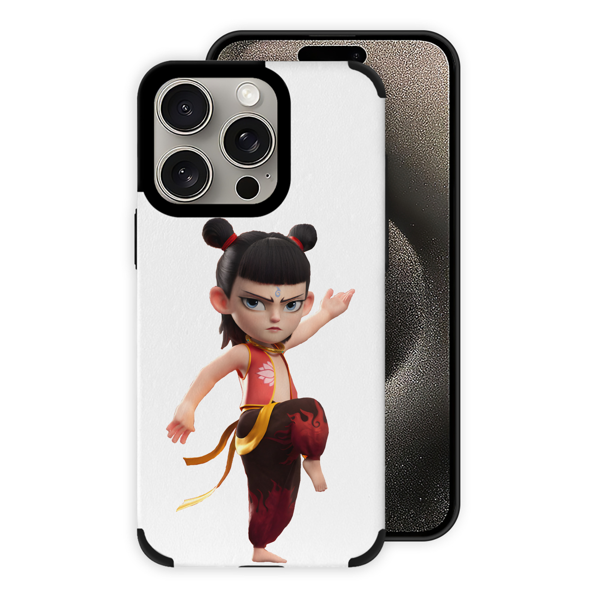 （画像用） Ne Zha 2 ナタ 魔童の大暴れ 【iPhone15ProMax対応】 PUレザー スマホケース 耐衝撃＆黄変防止
