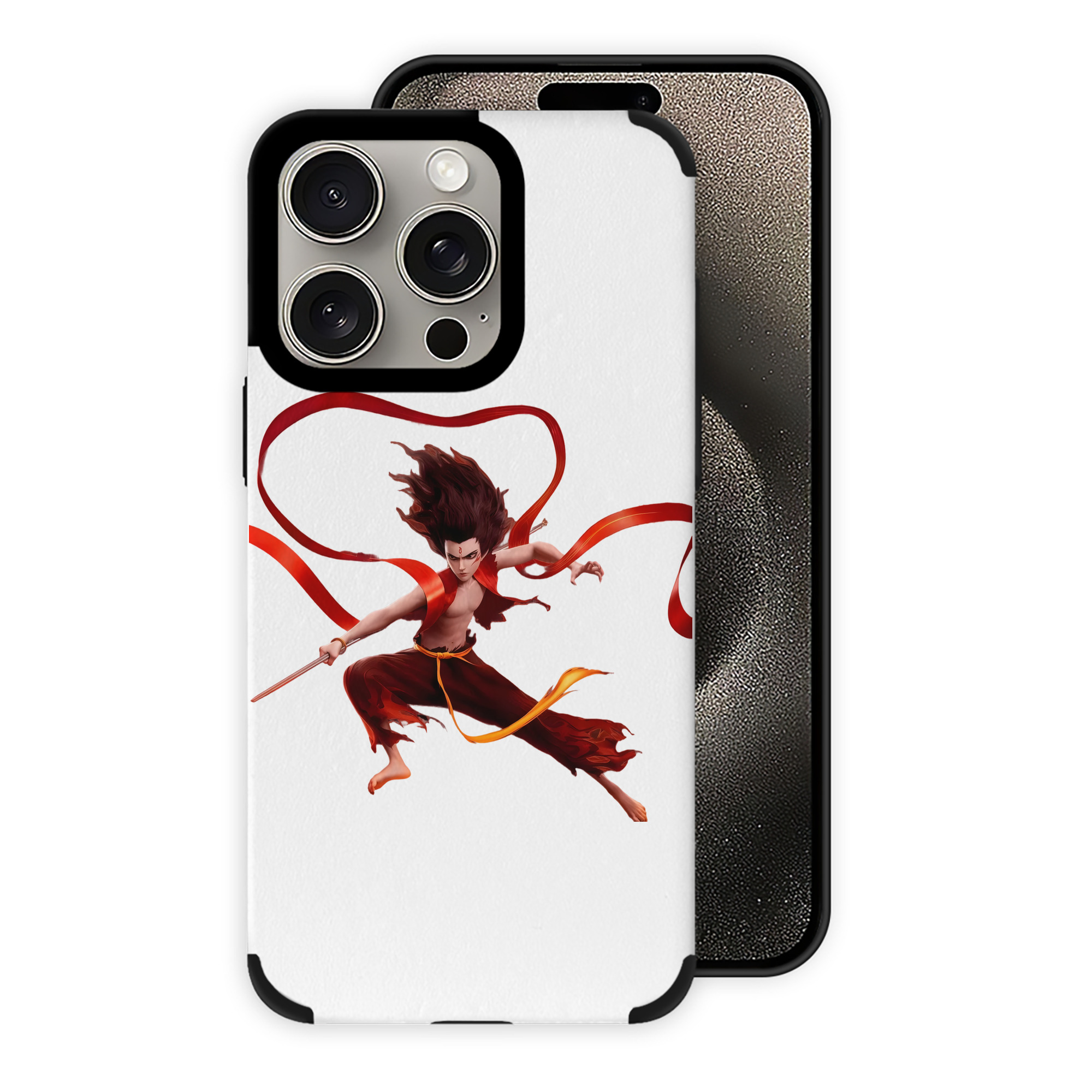 （画像用） Ne Zha 2 ナタ 魔童の大暴れ 【iPhone15ProMax対応】 PUレザー スマホケース 耐衝撃＆黄変防止