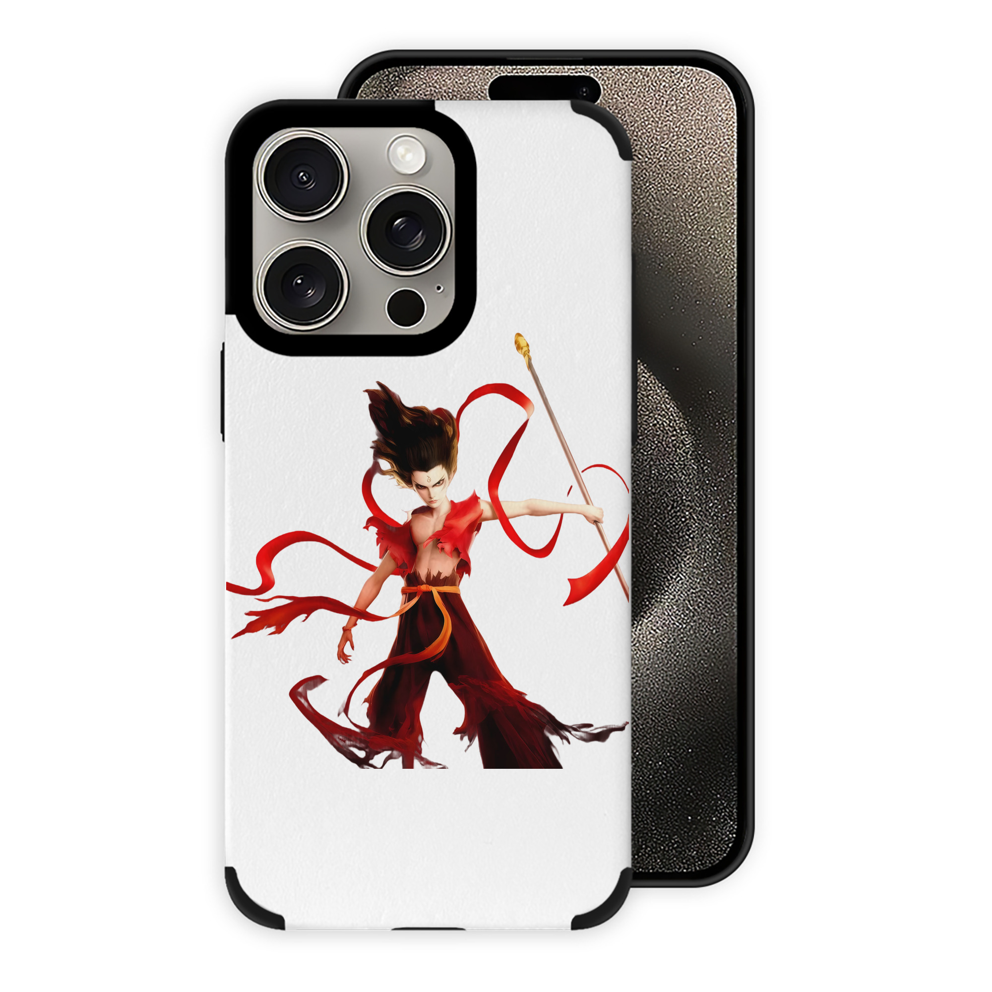 （画像用） Ne Zha 2 ナタ 魔童の大暴れ 【iPhone15ProMax対応】 PUレザー スマホケース 耐衝撃＆黄変防止