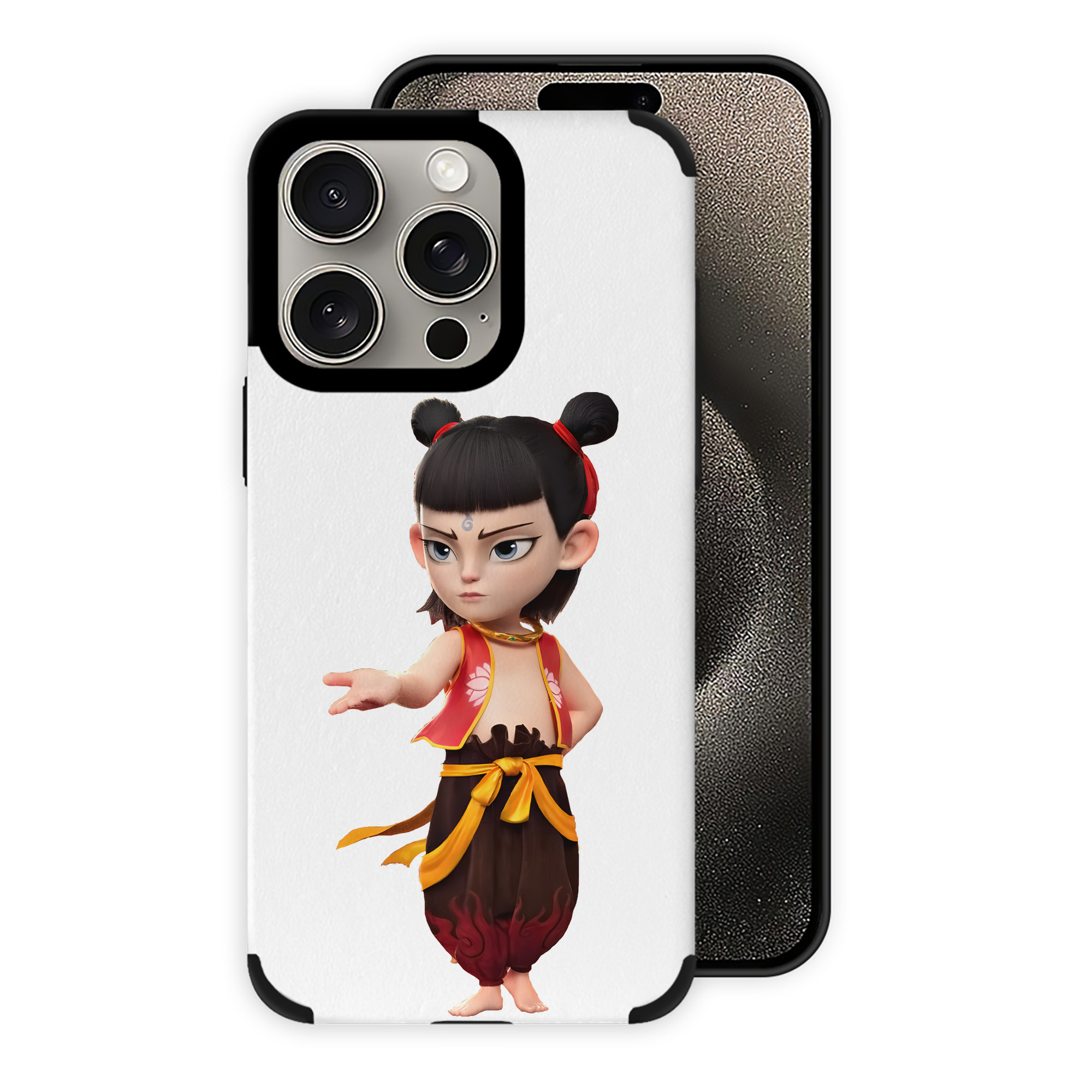 （画像用） Ne Zha 2 ナタ 魔童の大暴れ 【iPhone15ProMax対応】 PUレザー スマホケース 耐衝撃＆黄変防止