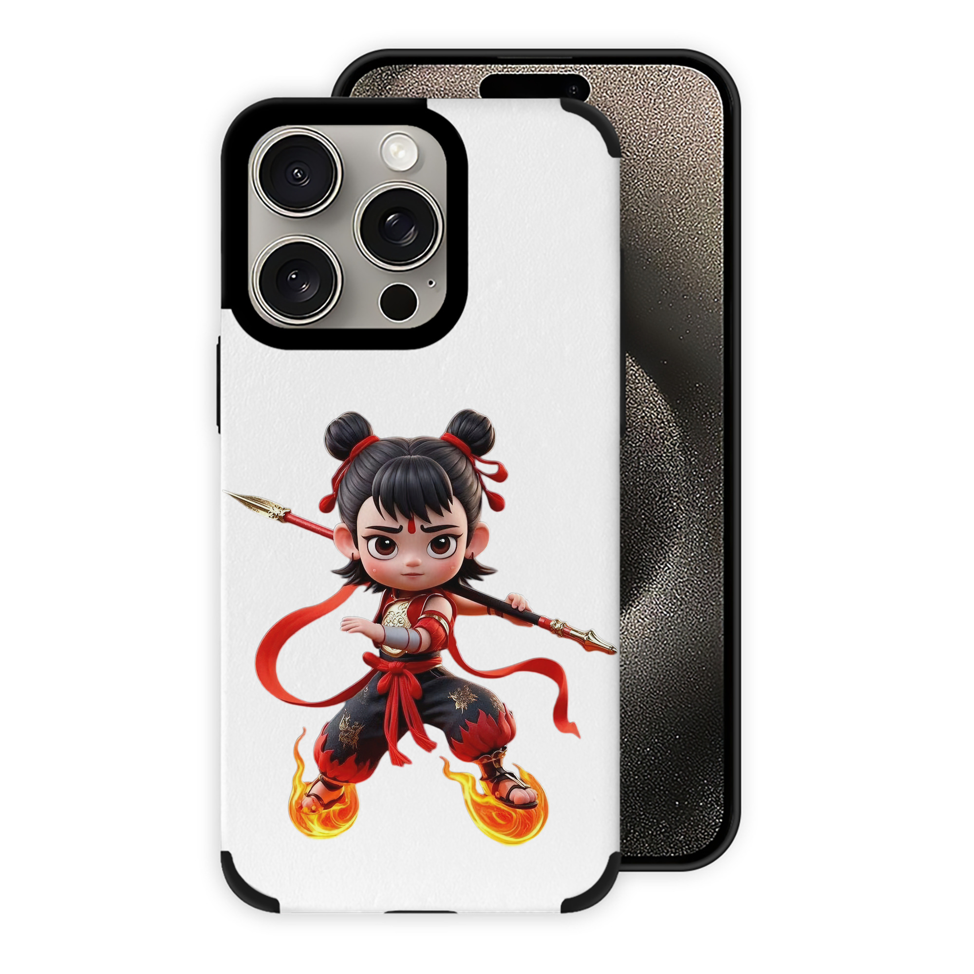 （画像用） Ne Zha 2 ナタ 魔童の大暴れ 【iPhone15ProMax対応】 PUレザー スマホケース 耐衝撃＆黄変防止