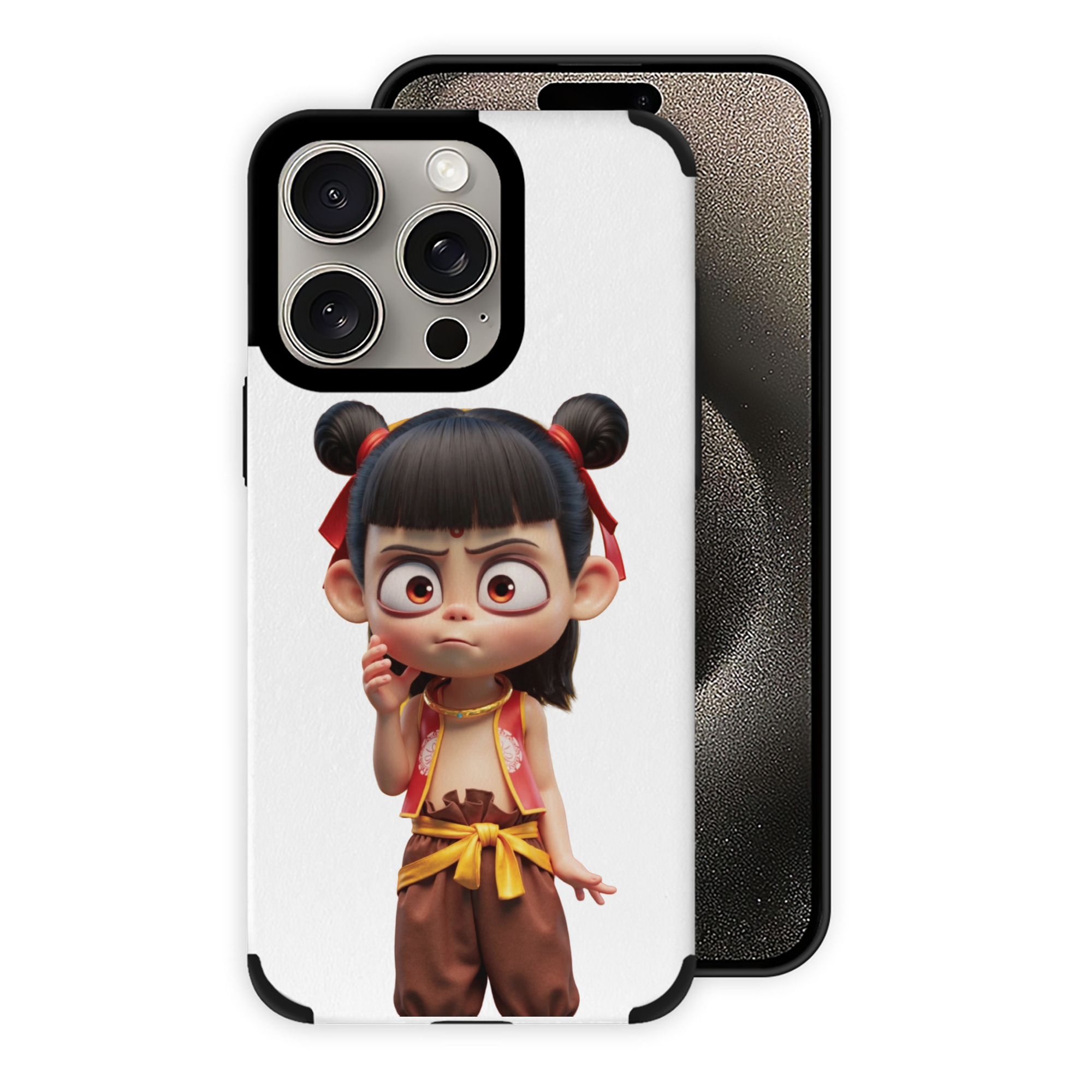 （画像用） Ne Zha 2 ナタ 魔童の大暴れ 【iPhone15ProMax対応】 PUレザー スマホケース 耐衝撃＆黄変防止