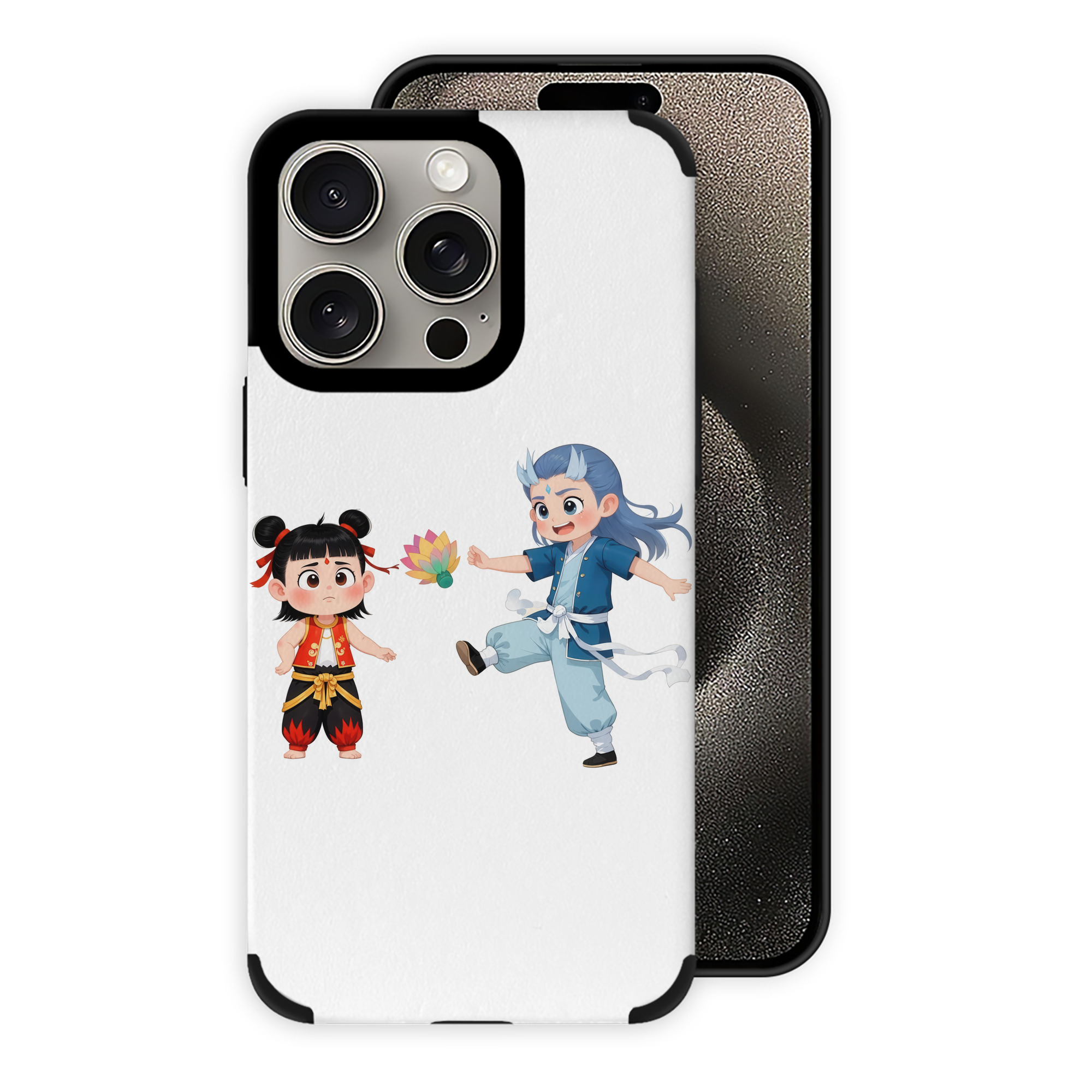 （画像用） Ne Zha 2 ナタ 魔童の大暴れ 【iPhone15ProMax対応】 PUレザー スマホケース 耐衝撃＆黄変防止