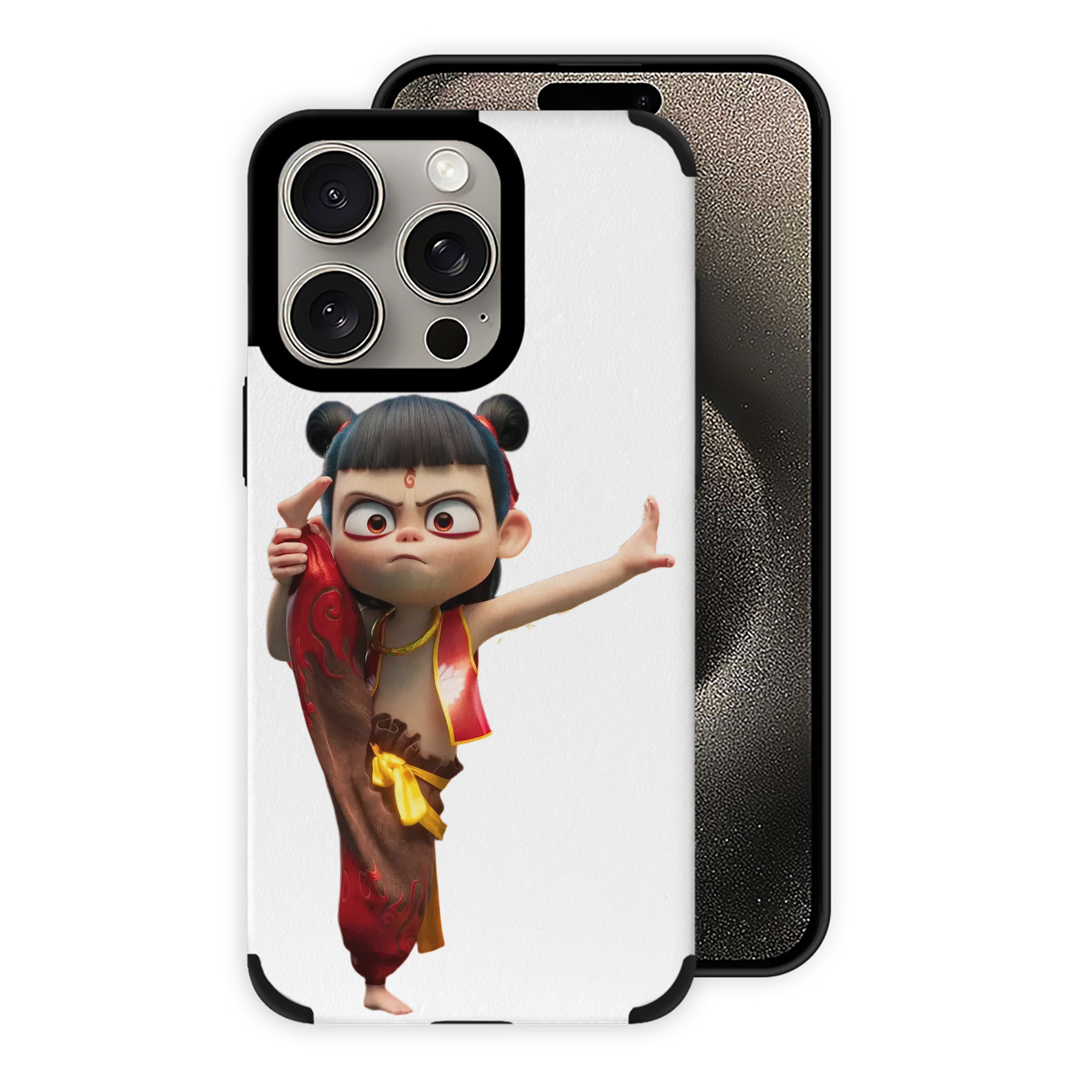 （画像用） Ne Zha 2 ナタ 魔童の大暴れ 【iPhone15ProMax対応】 PUレザー スマホケース 耐衝撃＆黄変防止