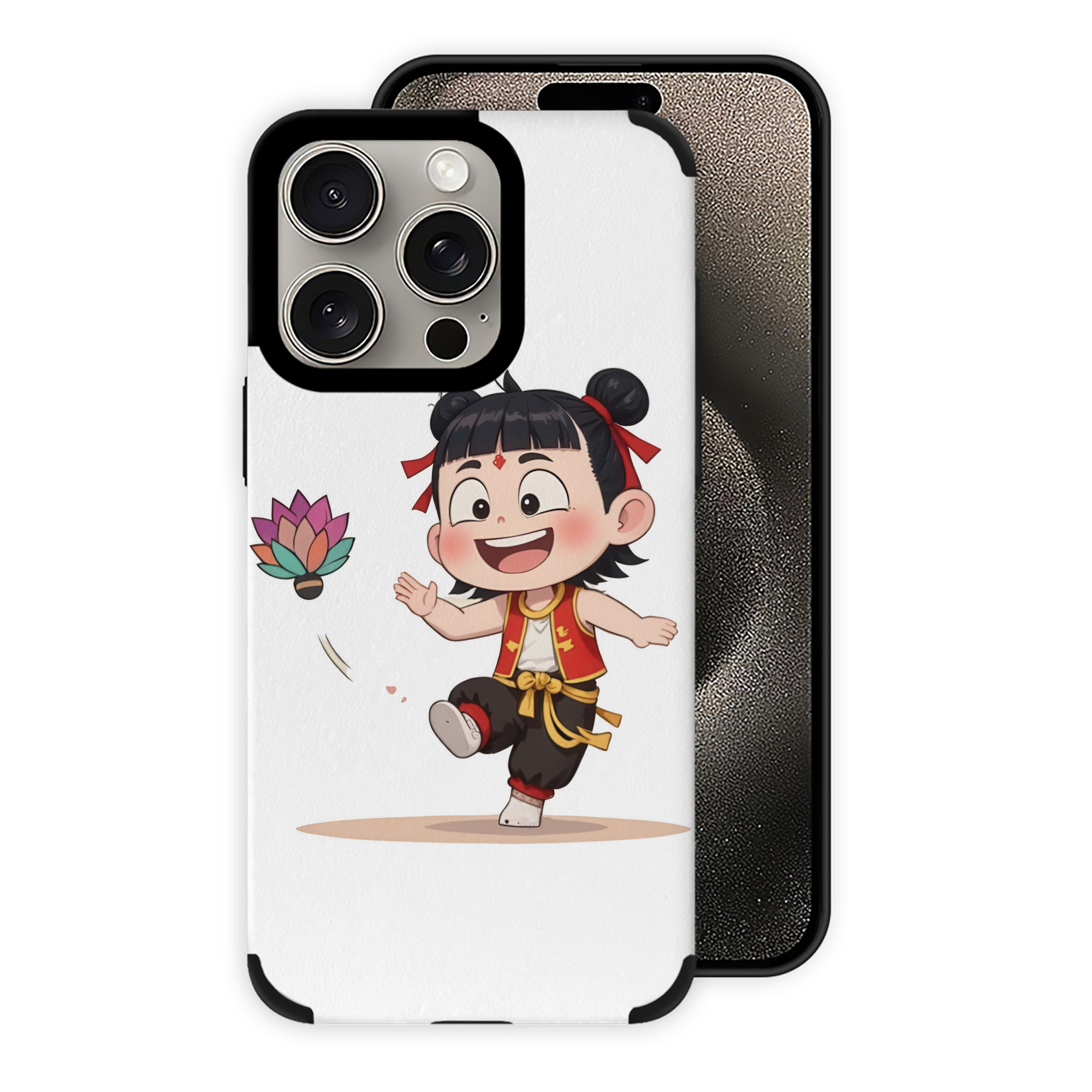 （画像用） Ne Zha 2 ナタ 魔童の大暴れ 【iPhone15ProMax対応】 PUレザー スマホケース 耐衝撃＆黄変防止