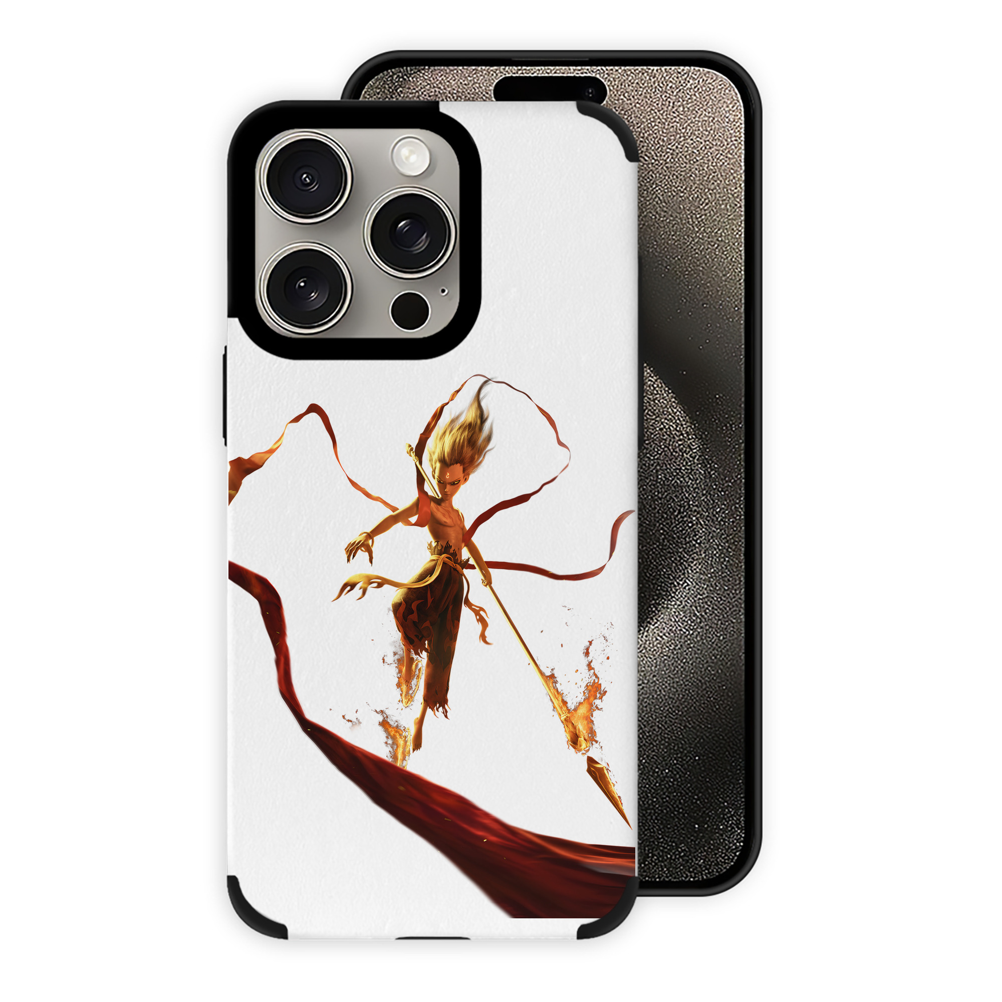 （画像用） Ne Zha 2 ナタ 魔童の大暴れ 【iPhone15ProMax対応】 PUレザー スマホケース 耐衝撃＆黄変防止