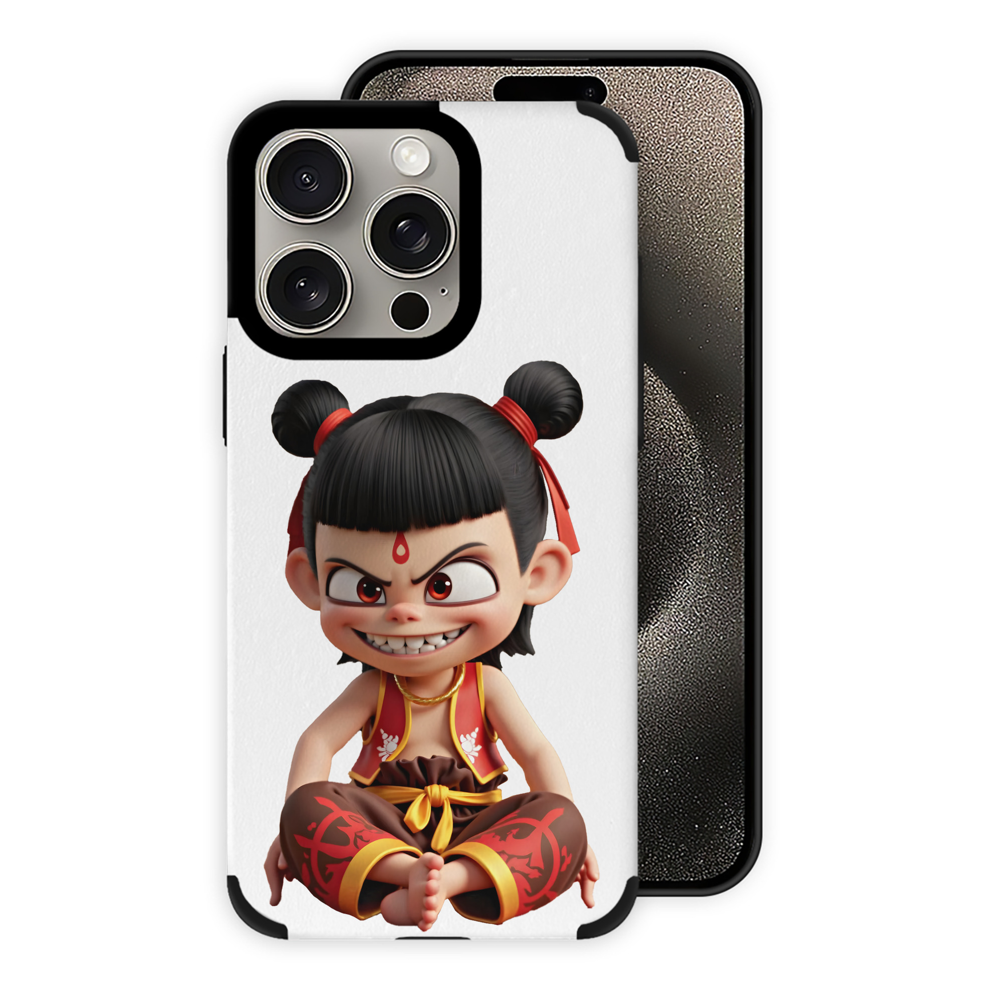 （画像用） Ne Zha 2 ナタ 魔童の大暴れ 【iPhone15ProMax対応】 PUレザー スマホケース 耐衝撃＆黄変防止