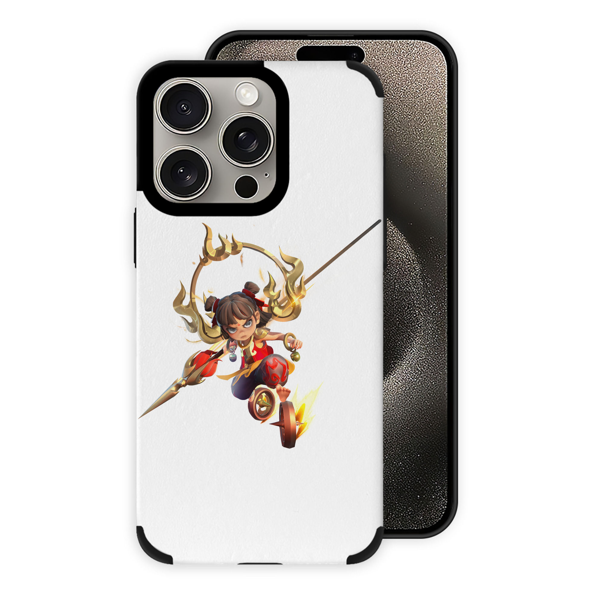 （画像用） Ne Zha 2 ナタ 魔童の大暴れ 【iPhone15ProMax対応】 PUレザー スマホケース 耐衝撃＆黄変防止
