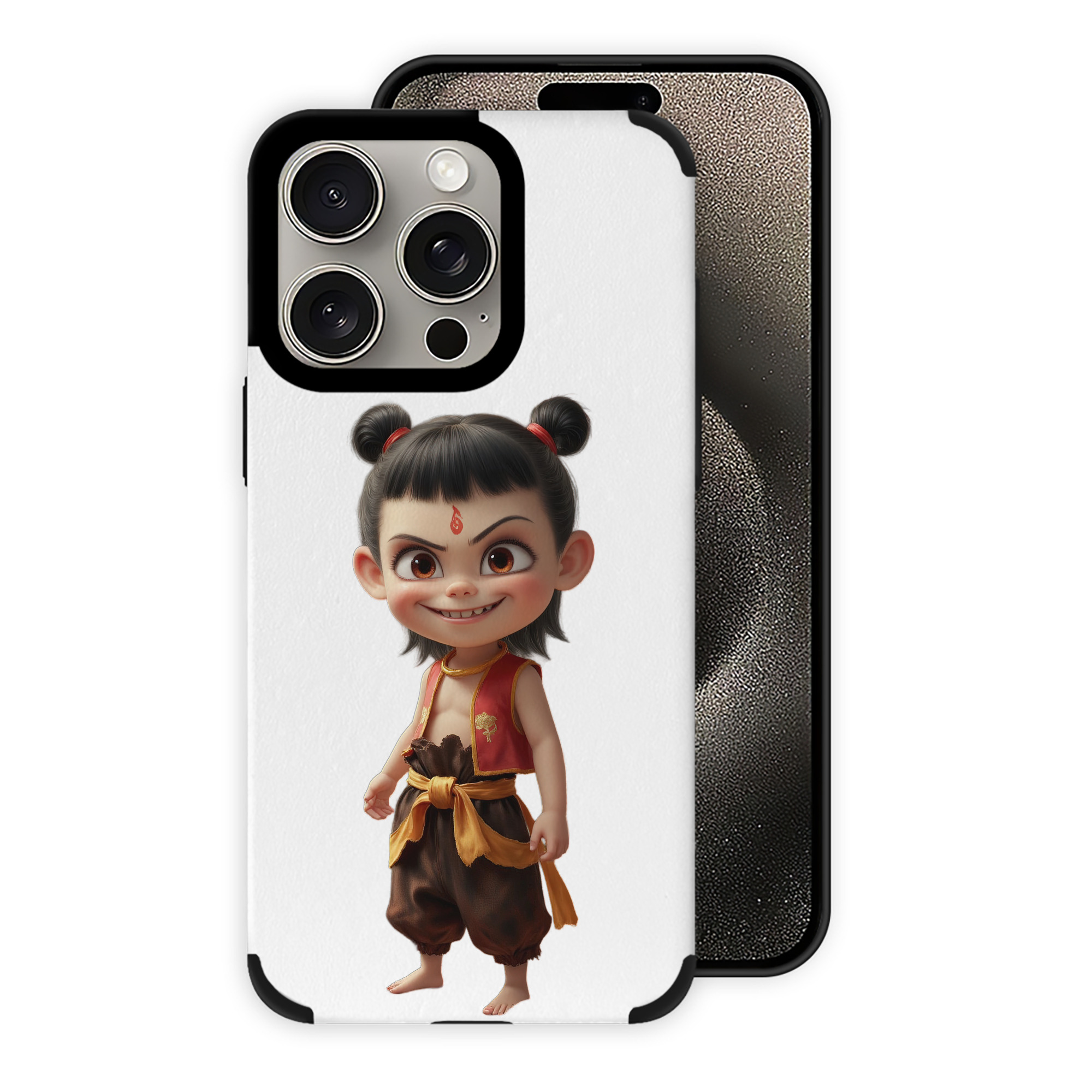 （画像用） Ne Zha 2 ナタ 魔童の大暴れ 【iPhone15ProMax対応】 PUレザー スマホケース 耐衝撃＆黄変防止