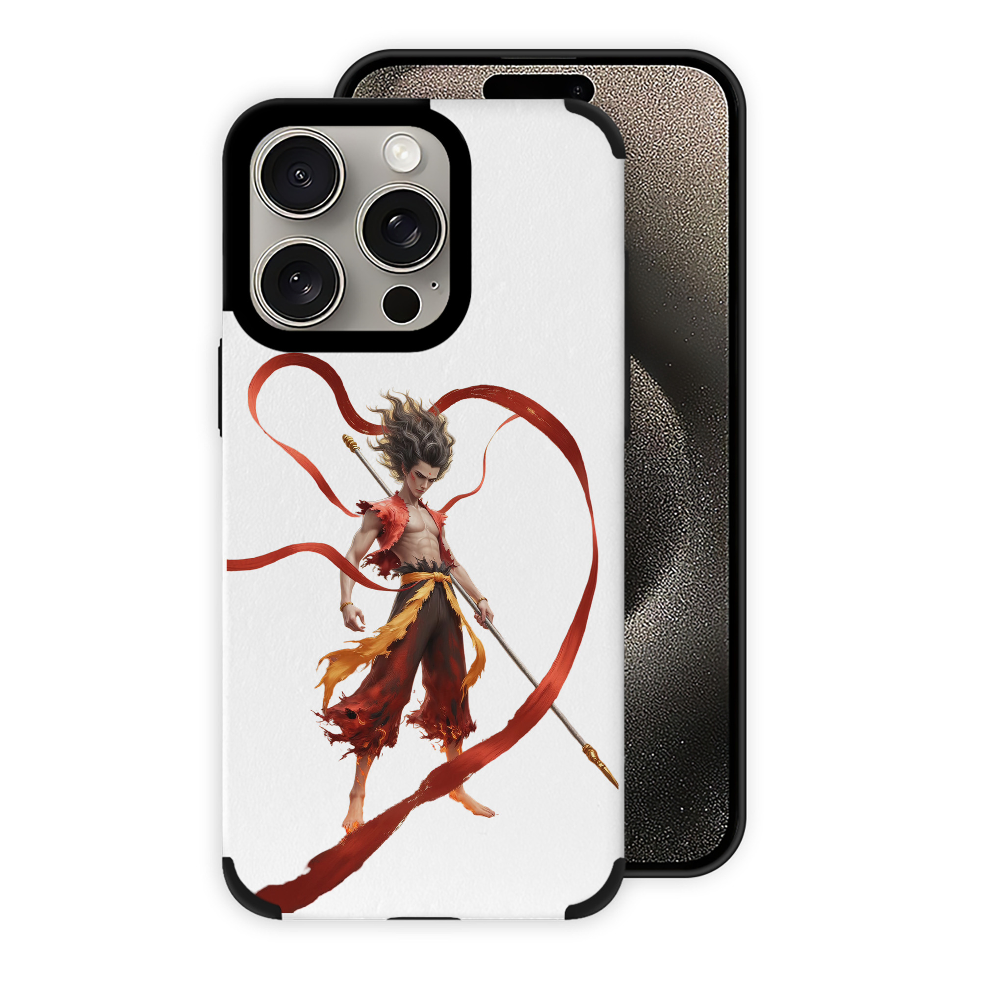 （画像用） Ne Zha 2 ナタ 魔童の大暴れ 【iPhone15ProMax対応】 PUレザー スマホケース 耐衝撃＆黄変防止