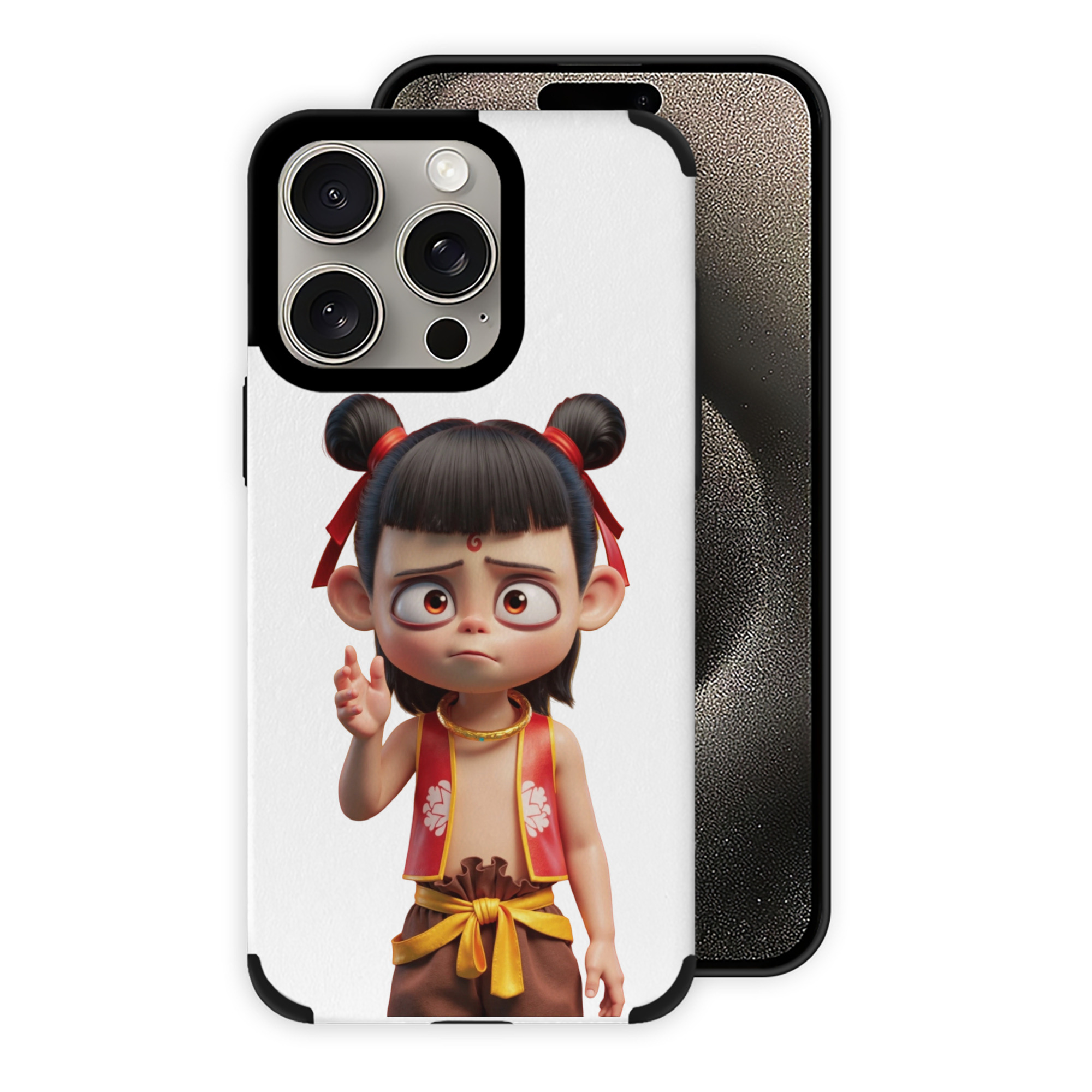 （画像用） Ne Zha 2 ナタ 魔童の大暴れ 【iPhone15ProMax対応】 PUレザー スマホケース 耐衝撃＆黄変防止