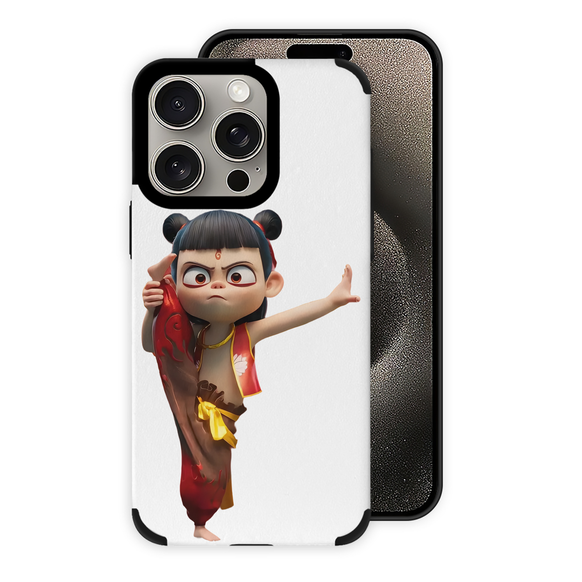 （画像用） Ne Zha 2 ナタ 魔童の大暴れ 【iPhone15ProMax対応】 PUレザー スマホケース 耐衝撃＆黄変防止