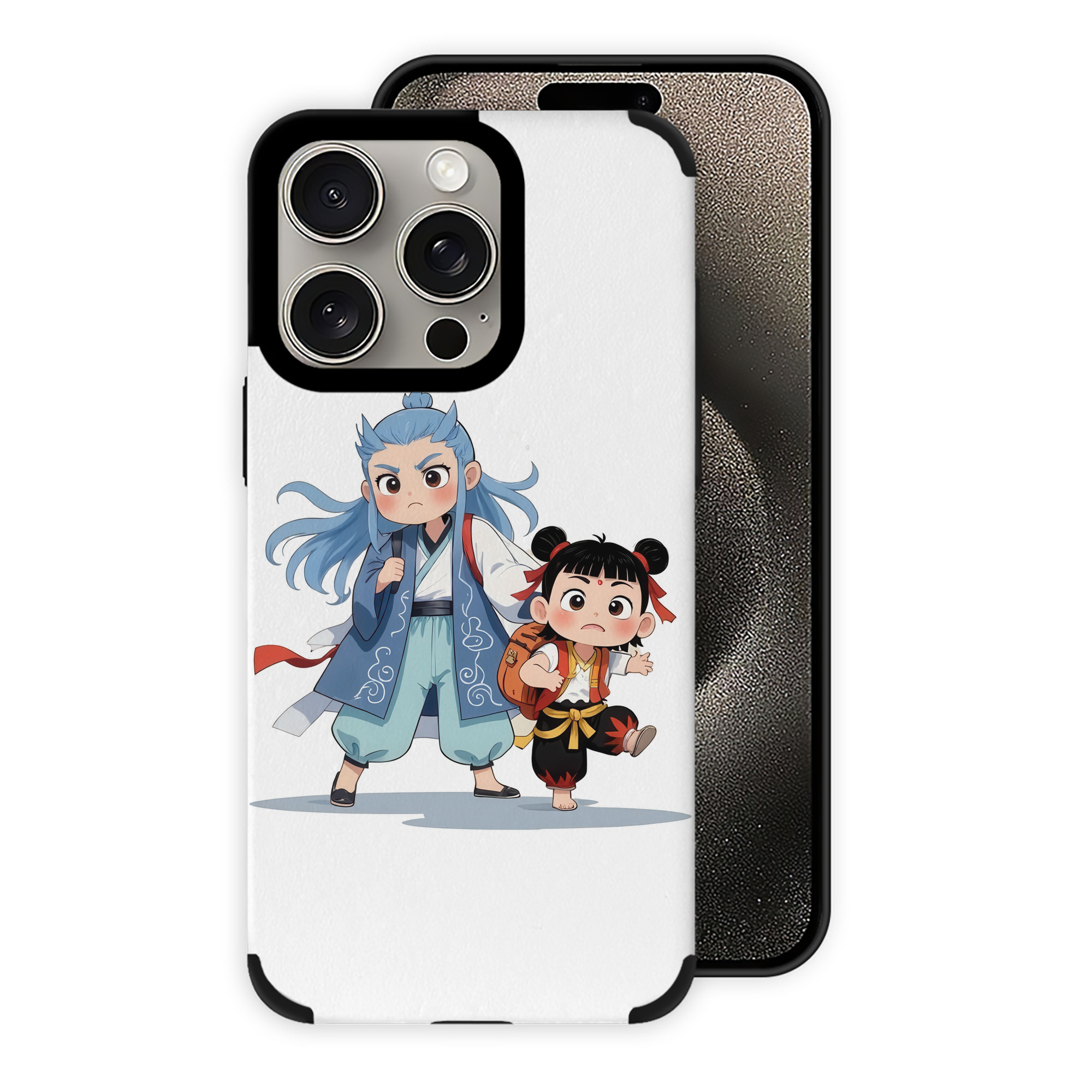 （画像用） Ne Zha 2 ナタ 魔童の大暴れ 【iPhone15ProMax対応】 PUレザー スマホケース 耐衝撃＆黄変防止