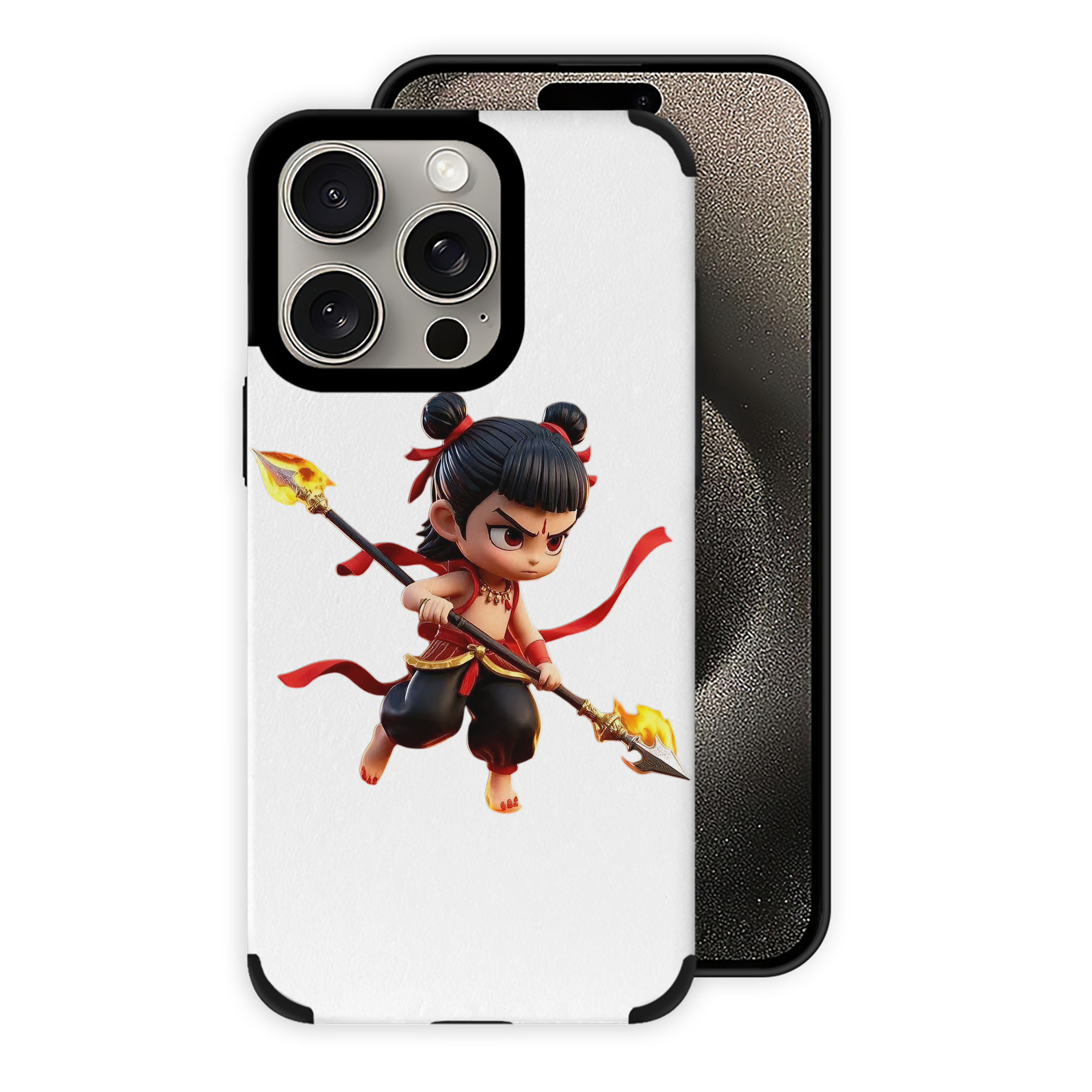 （画像用） Ne Zha 2 ナタ 魔童の大暴れ 【iPhone15ProMax対応】 PUレザー スマホケース 耐衝撃＆黄変防止