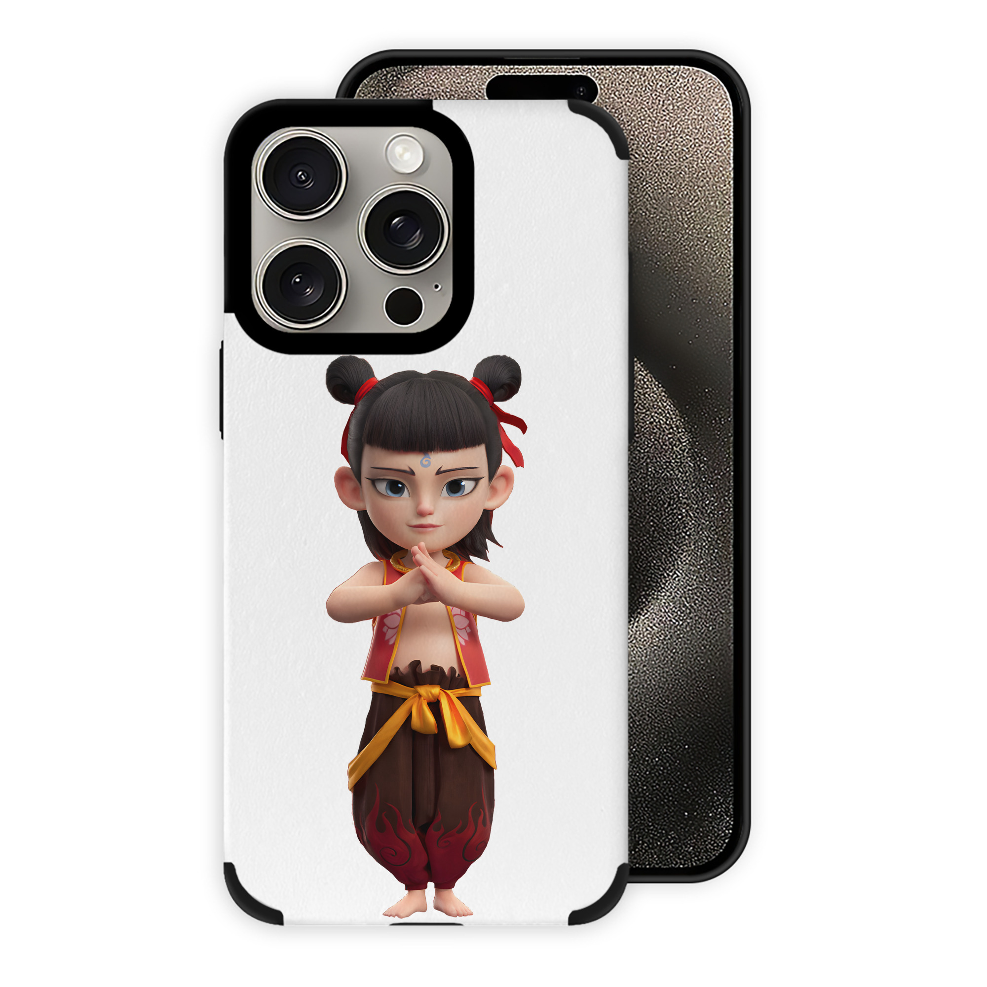 （画像用） Ne Zha 2 ナタ 魔童の大暴れ 【iPhone15ProMax対応】 PUレザー スマホケース 耐衝撃＆黄変防止
