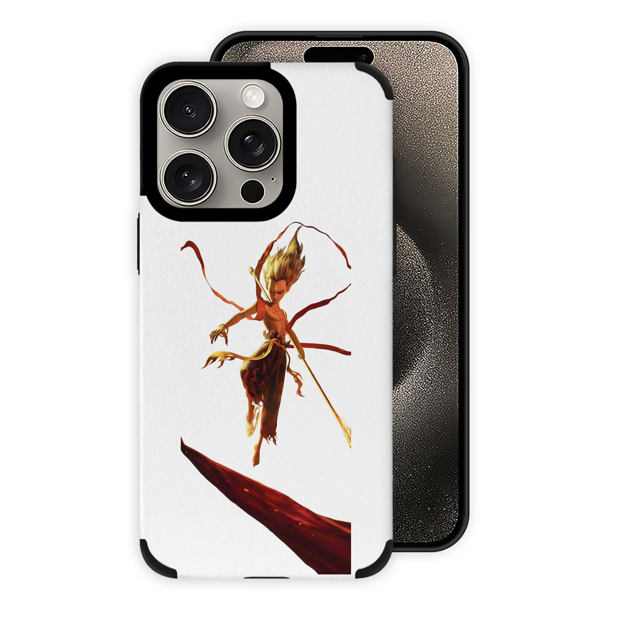 （画像用） Ne Zha 2 ナタ 魔童の大暴れ 【iPhone15ProMax対応】 PUレザー スマホケース 耐衝撃＆黄変防止