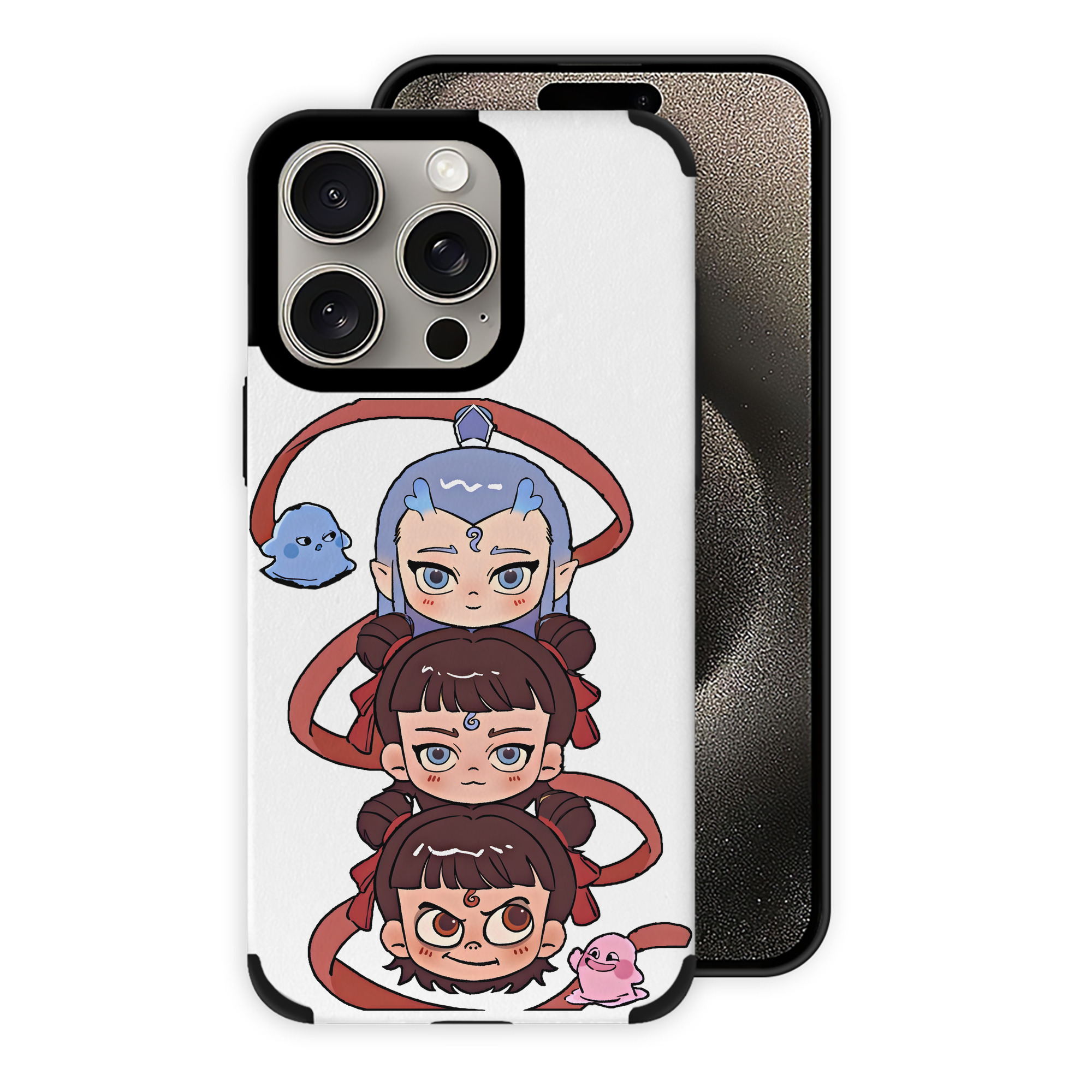 （画像用） Ne Zha 2 ナタ 魔童の大暴れ 【iPhone15ProMax対応】 PUレザー スマホケース 耐衝撃＆黄変防止