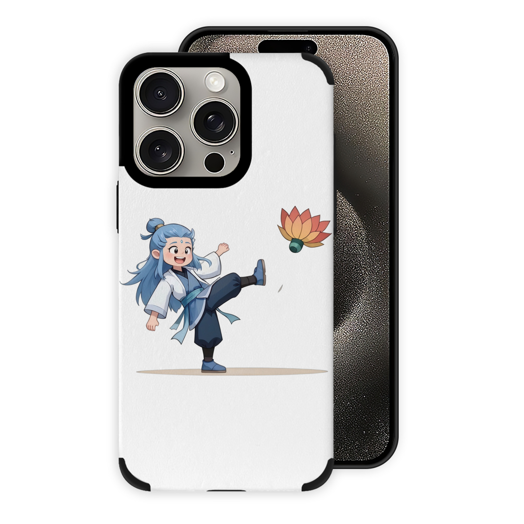 （画像用） Ne Zha 2 ナタ 魔童の大暴れ 【iPhone15ProMax対応】 PUレザー スマホケース 耐衝撃＆黄変防止